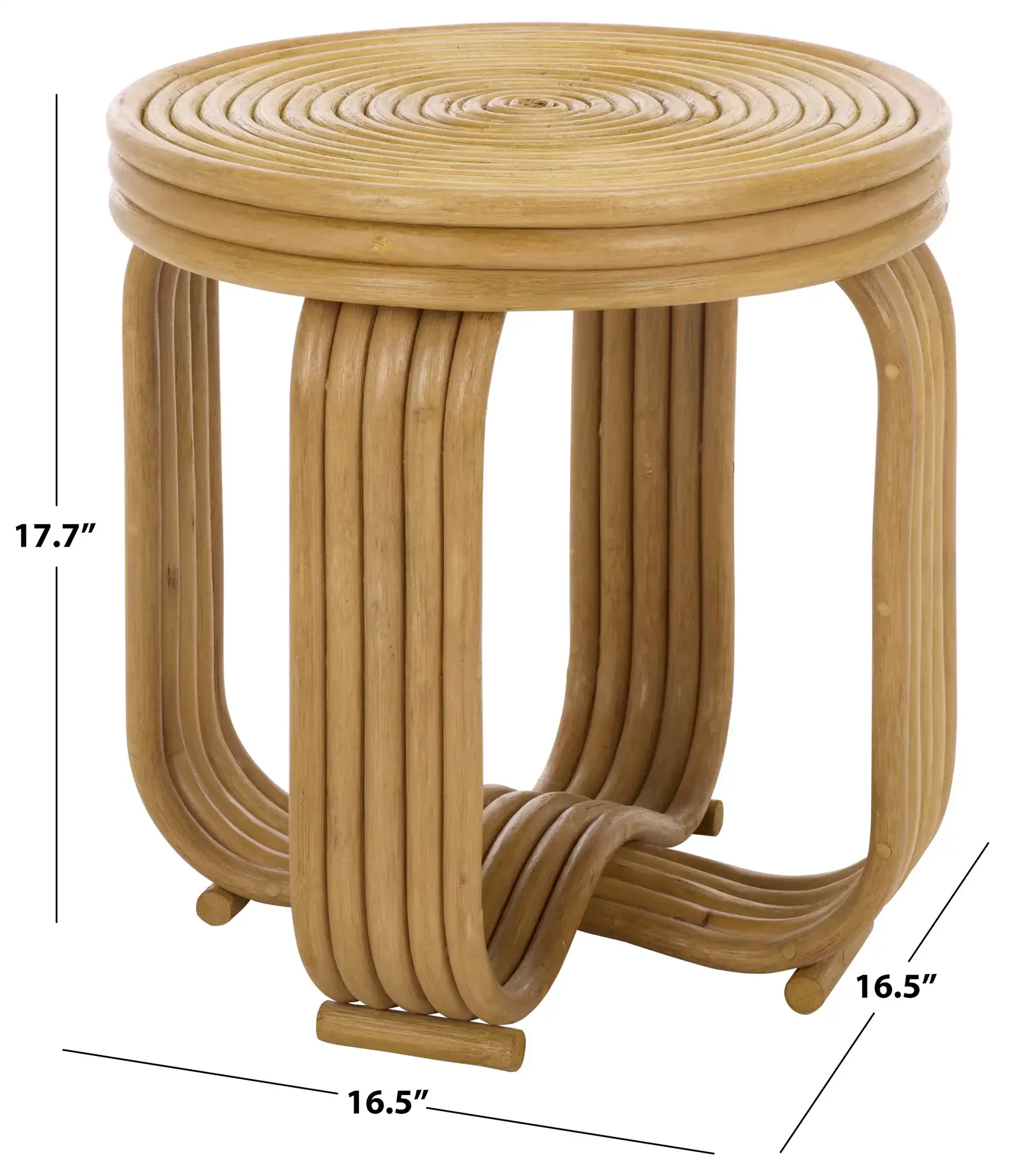 Asleesh Round Accent Table in Natural, detail view