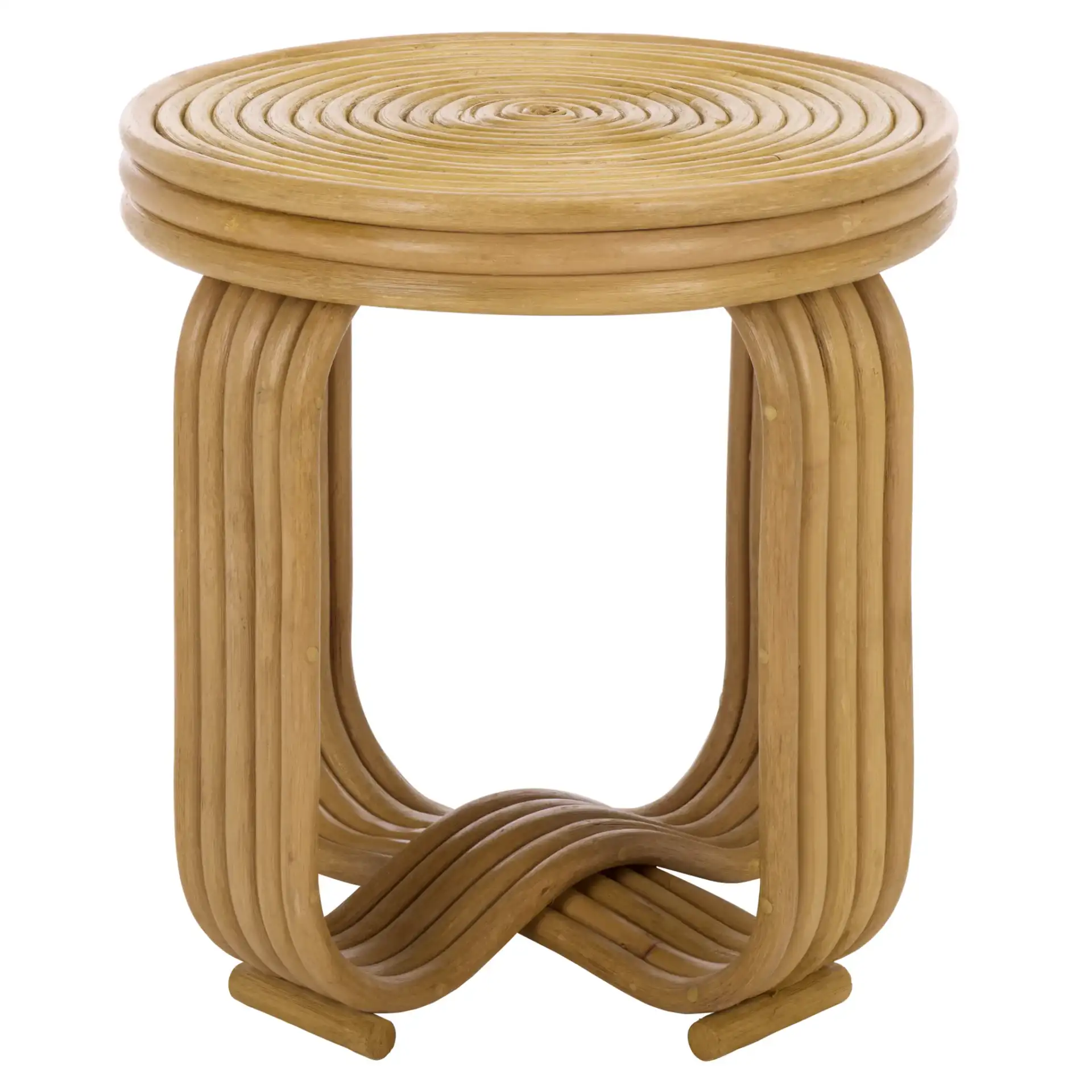 Asleesh Round Accent Table in Natural, detail view