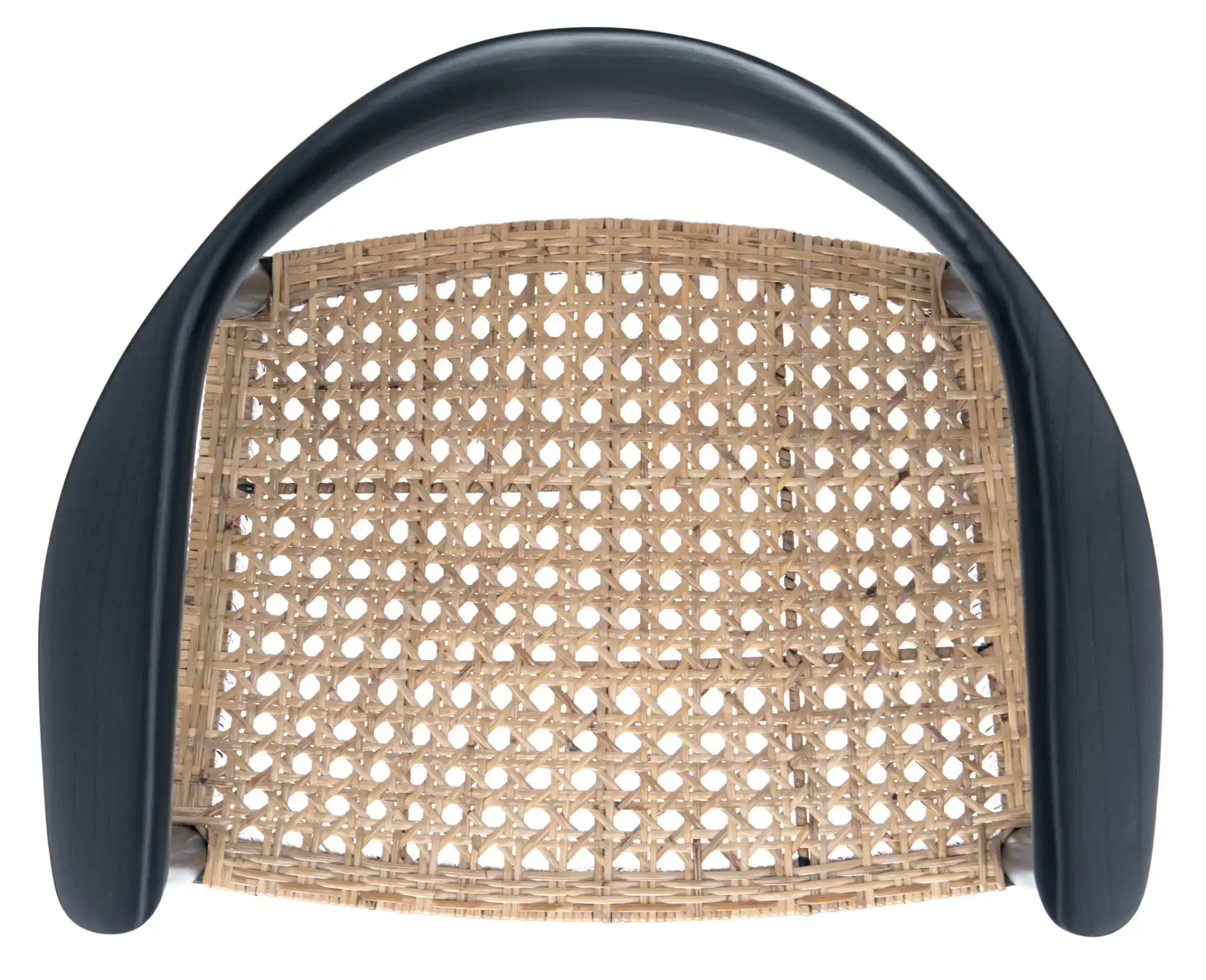 Eyre Rattan Peel Accent Chair in Black / Brown, detail view