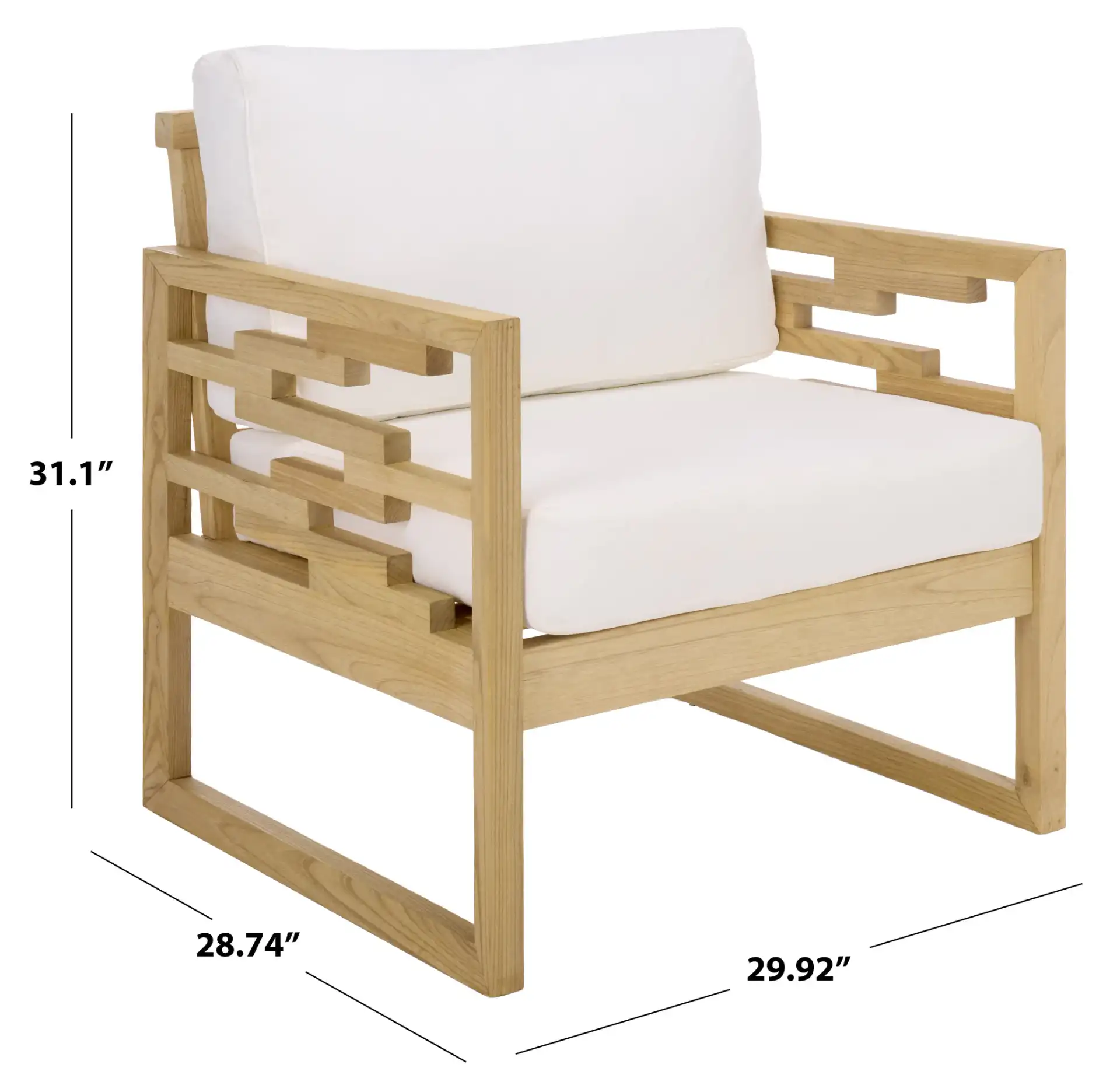 Montford Accent Chair in Natural / White, detail view