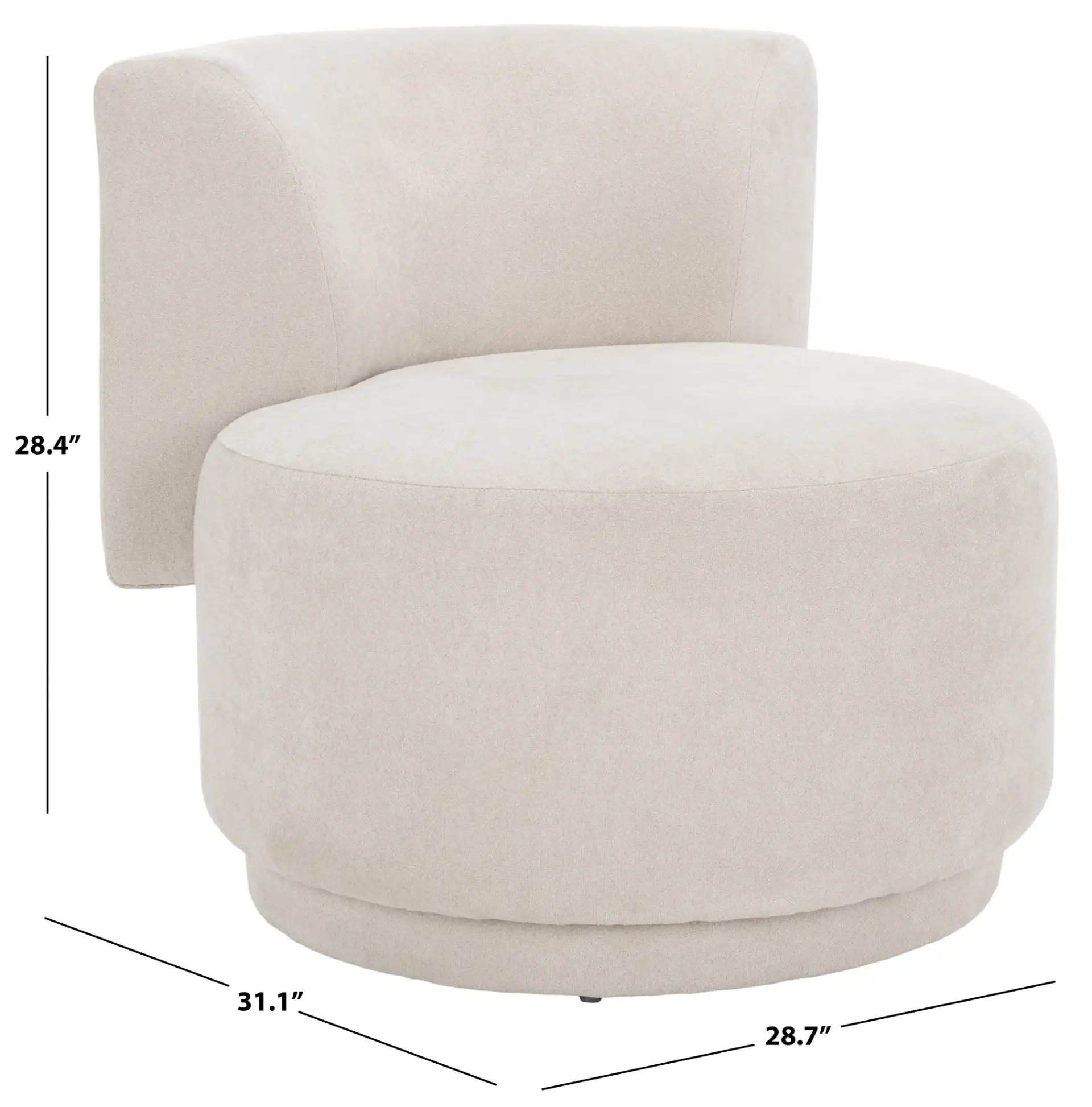 Rhyt Accent Chair in Beige, detail view