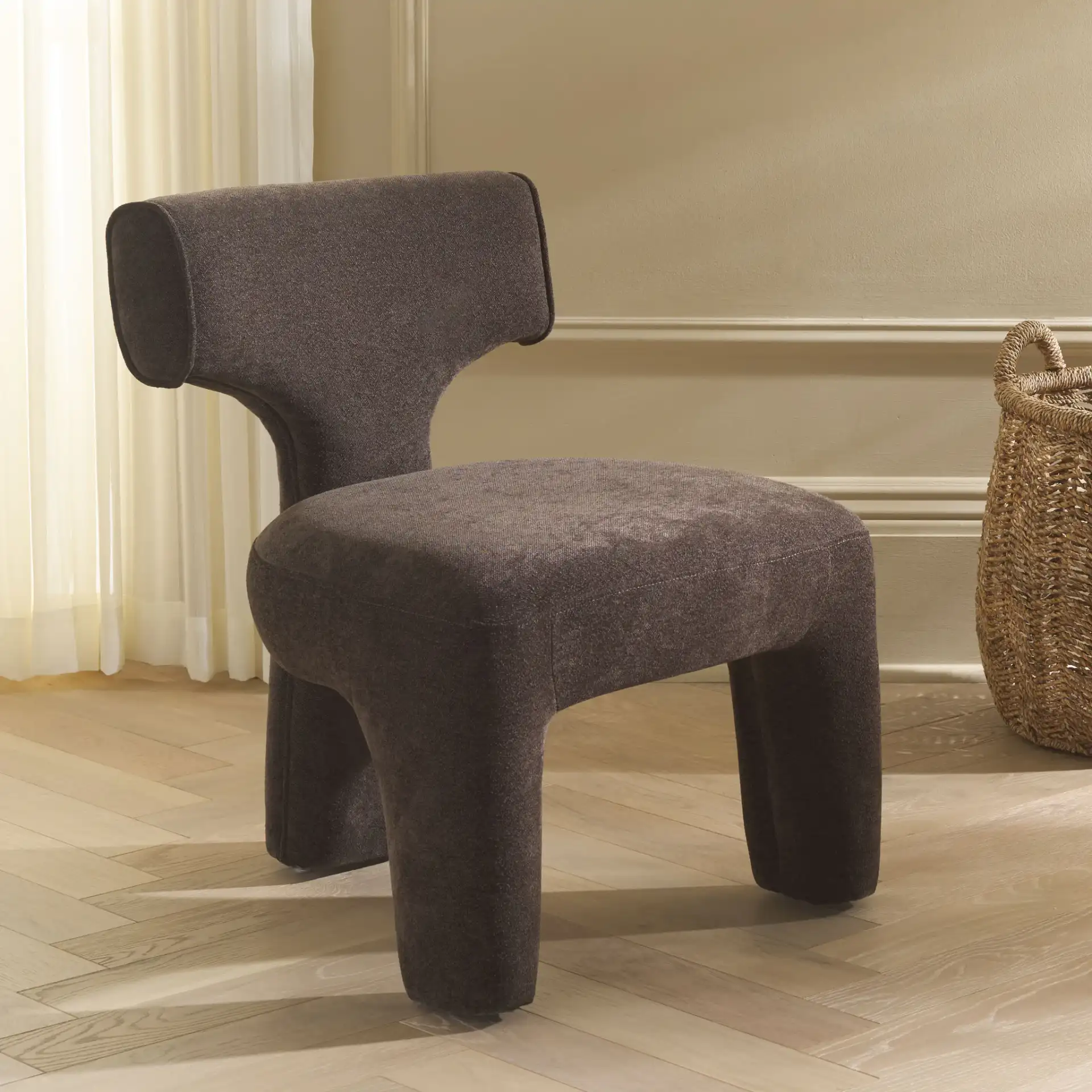 Zalens Accent Chair in Brown in a styled room