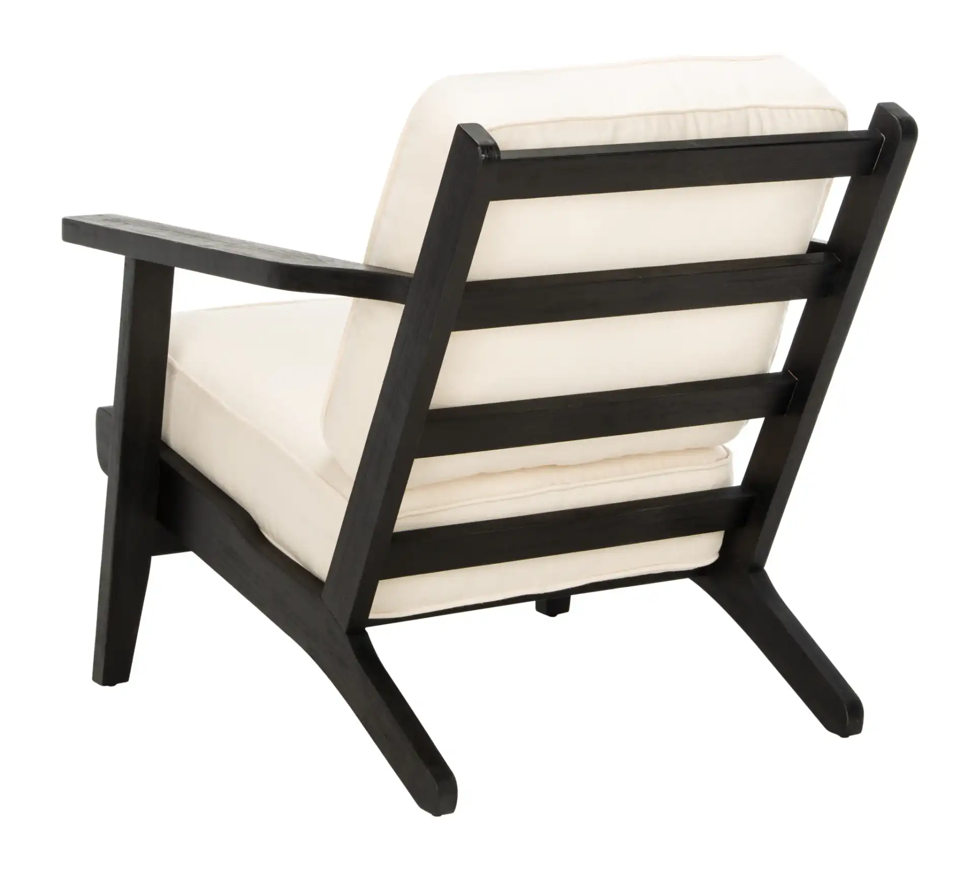 Nico Mid Century Accent Chair in Bone / Black, detail view