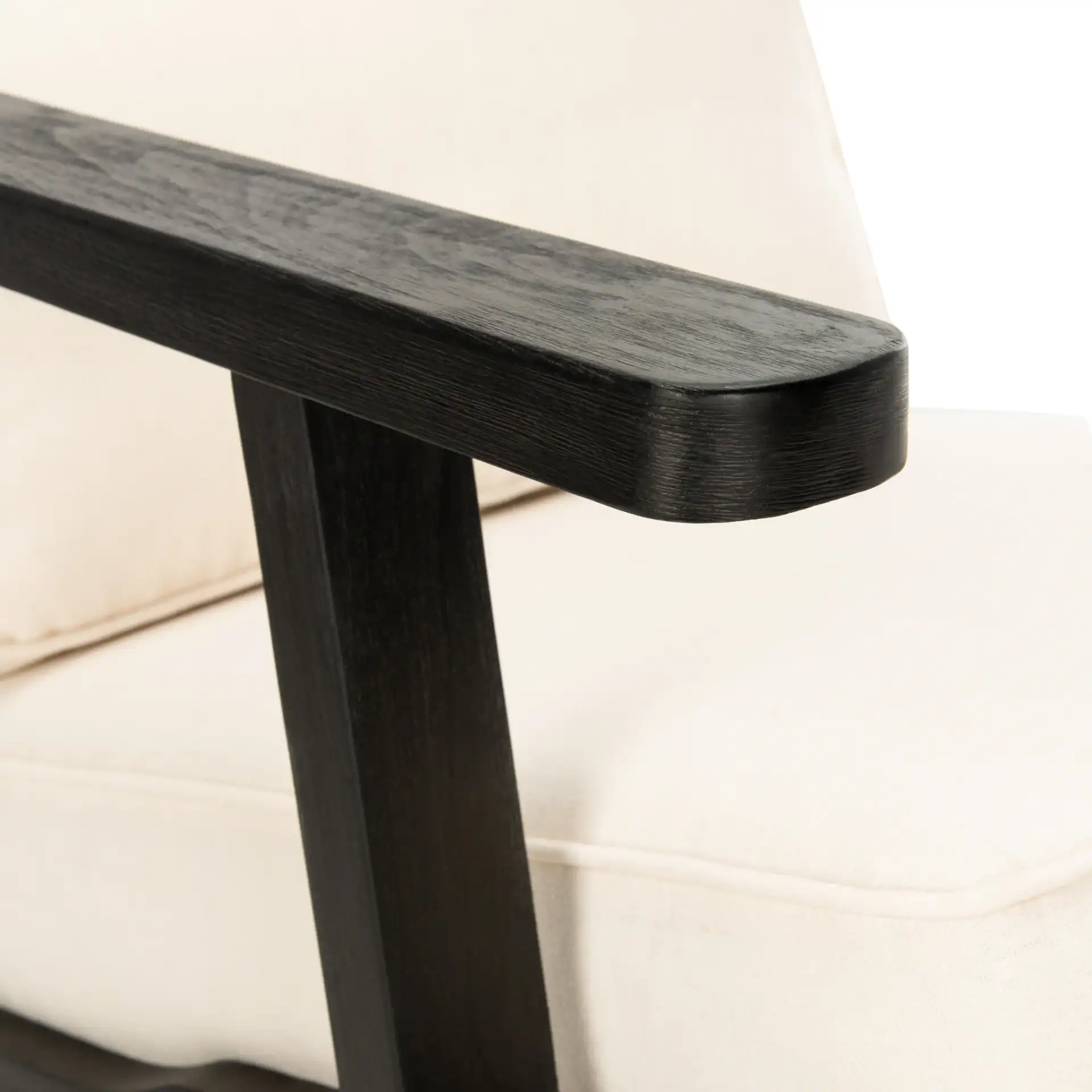 Nico Mid Century Accent Chair in Bone / Black in a styled room