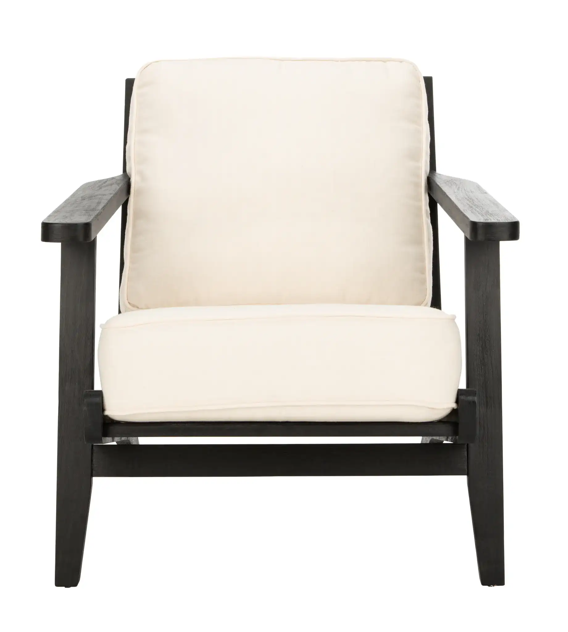 Nico Mid Century Accent Chair in Bone / Black, detail view