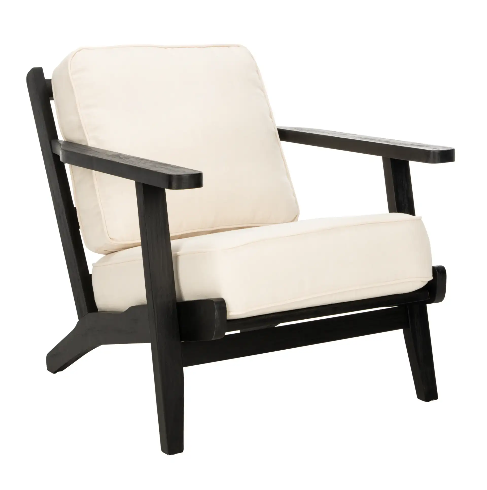 Nico Mid Century Accent Chair in Bone / Black