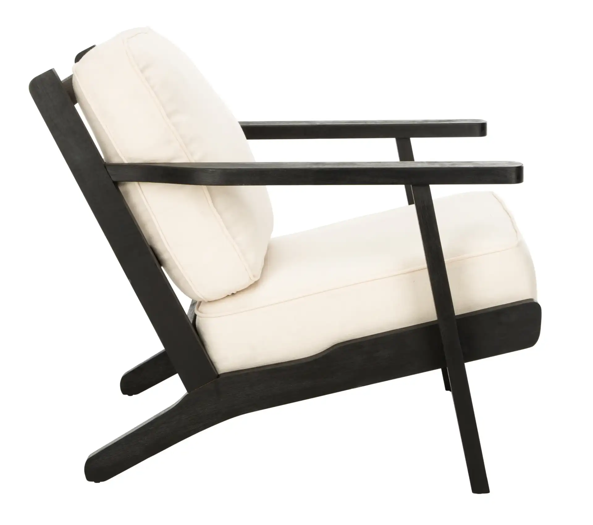 Nico Mid Century Accent Chair in Bone / Black, detail view