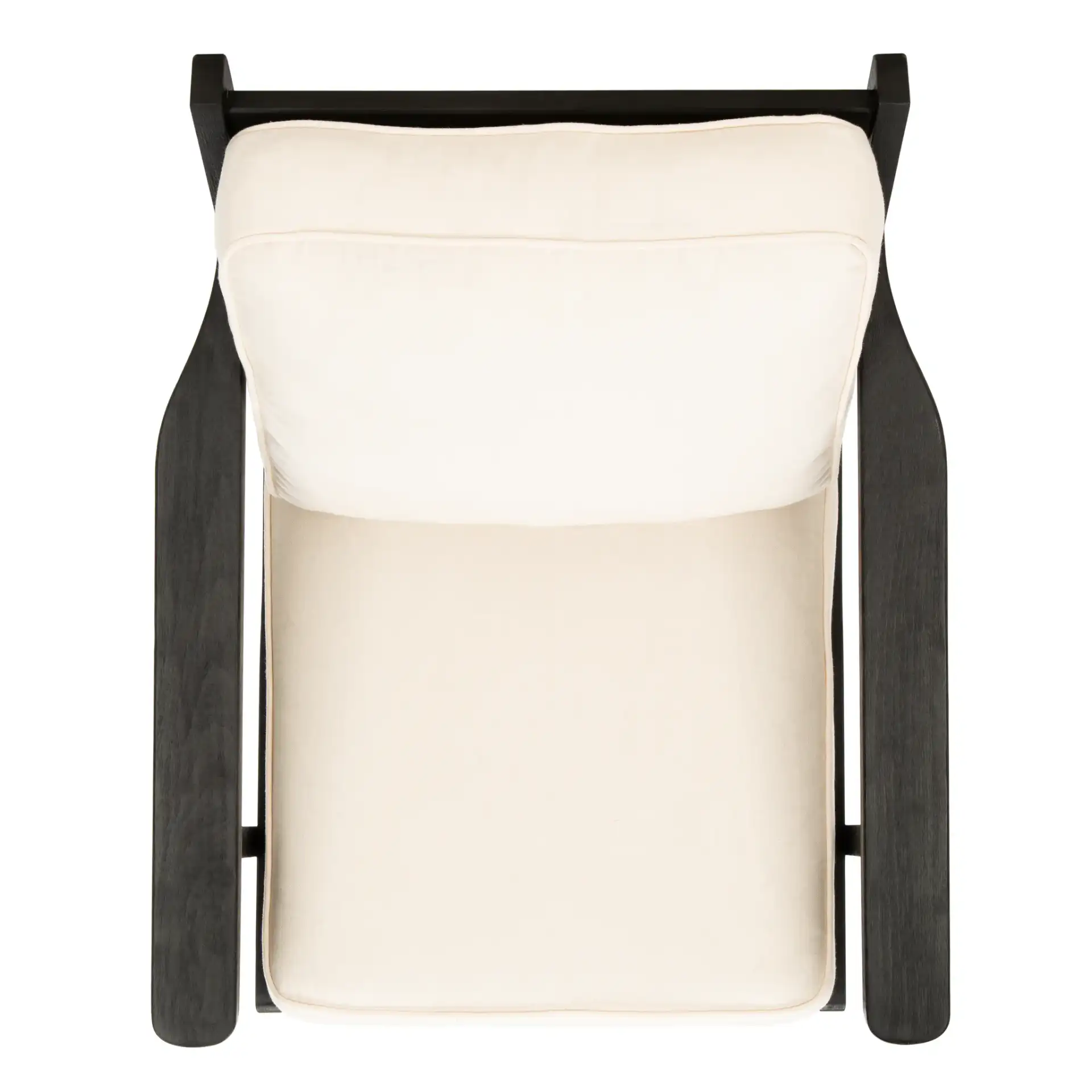 Nico Mid Century Accent Chair in Bone / Black, detail view
