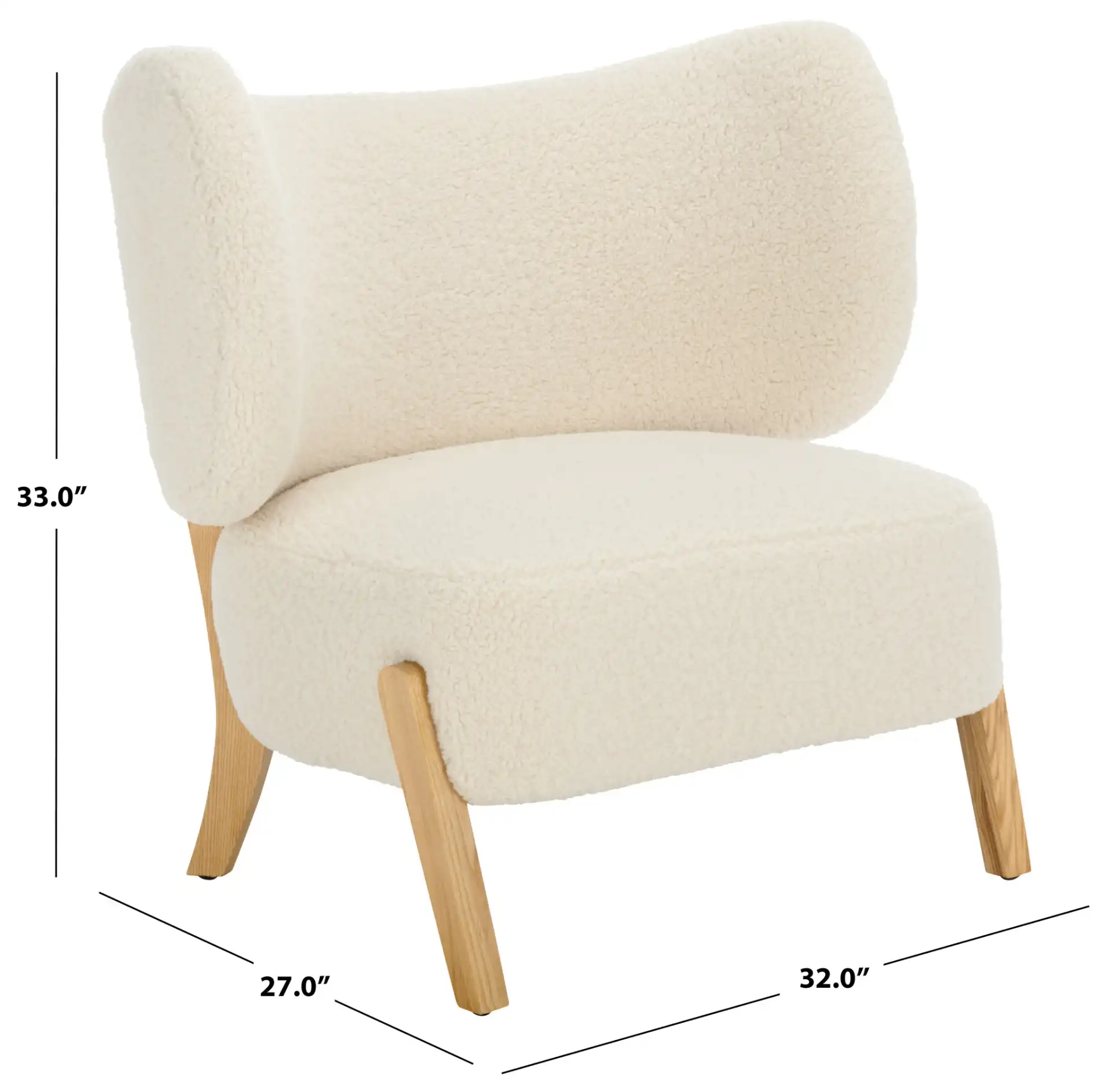 Jakoda Accent Chair in Off-White / Natural, detail view