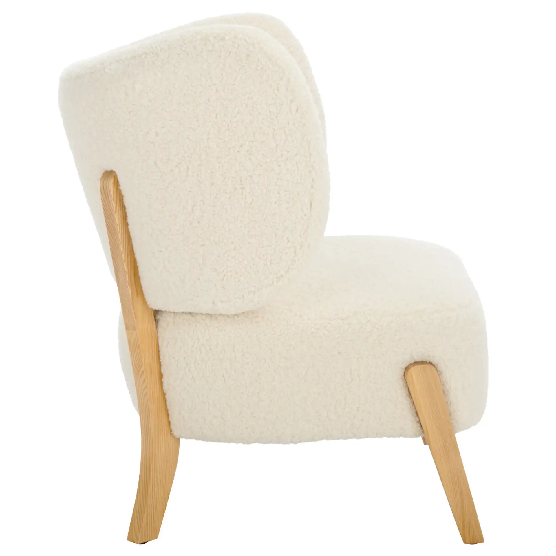 Jakoda Accent Chair in Off-White / Natural, detail view