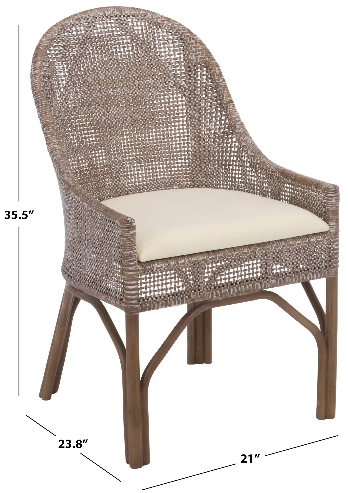 Luciano Accent Chair in Grey / White, detail view