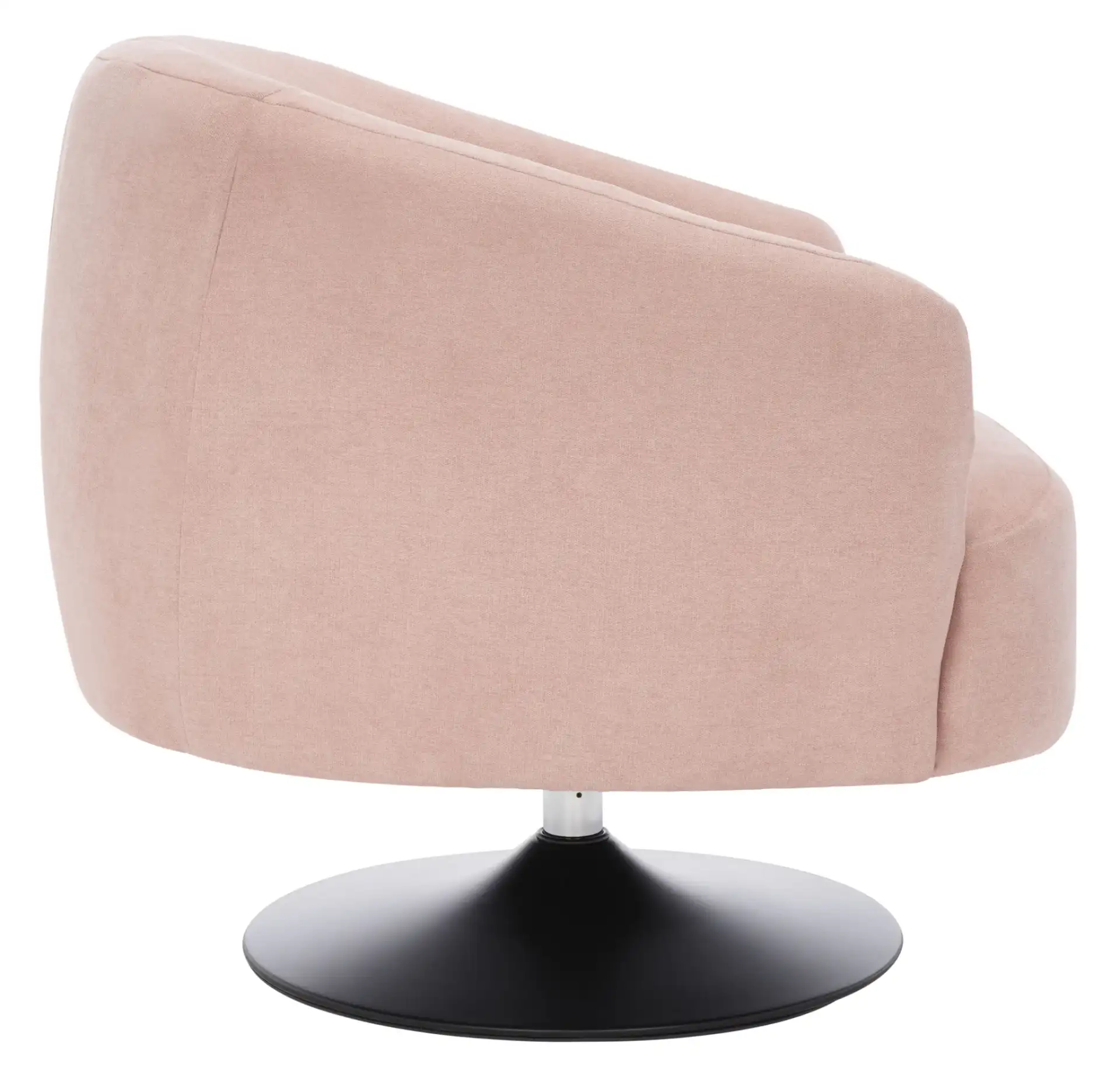 Ezro Upholstered Accent Chair in Blush / Black, detail view
