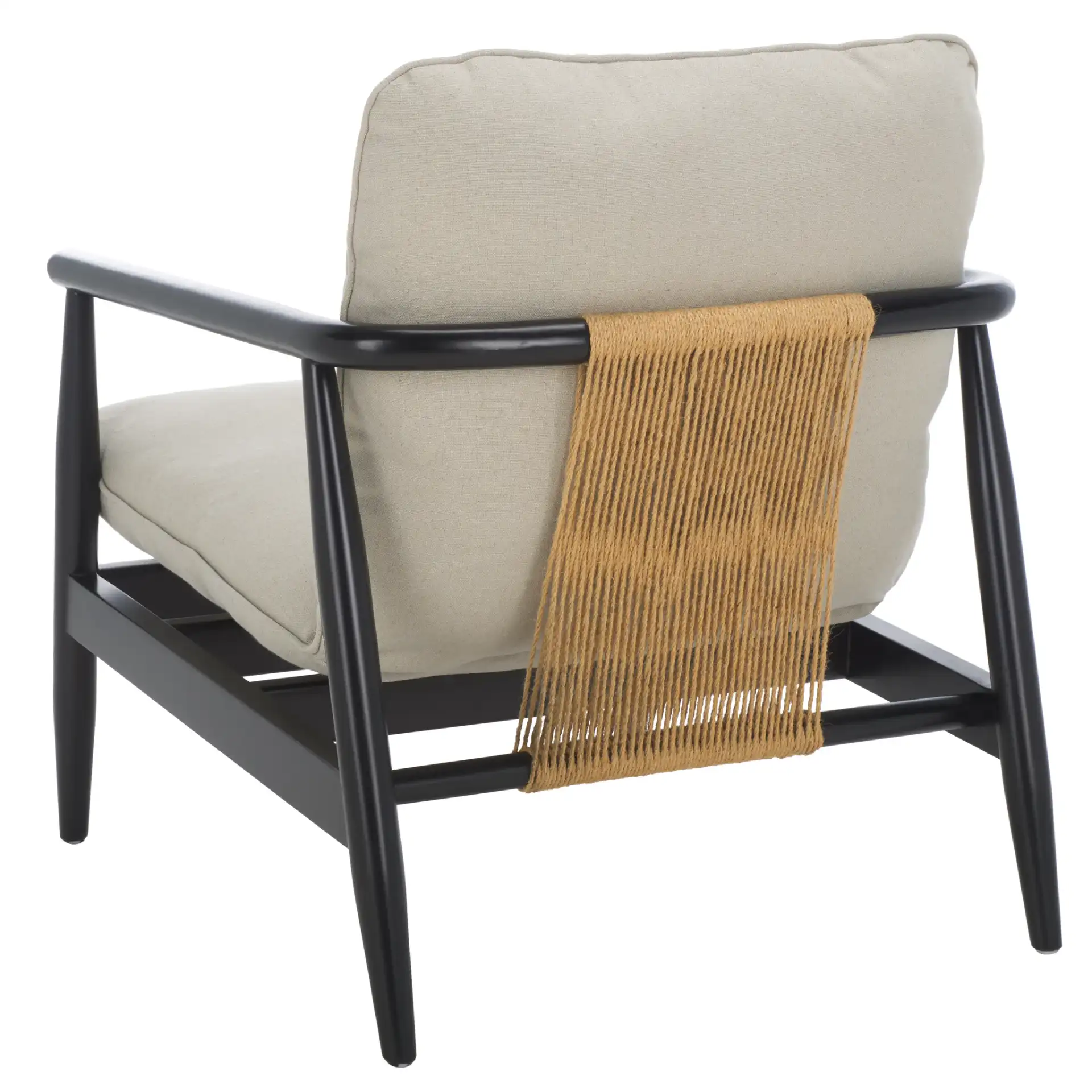 Amias Accent Chair in Gray / Matte Black, detail view