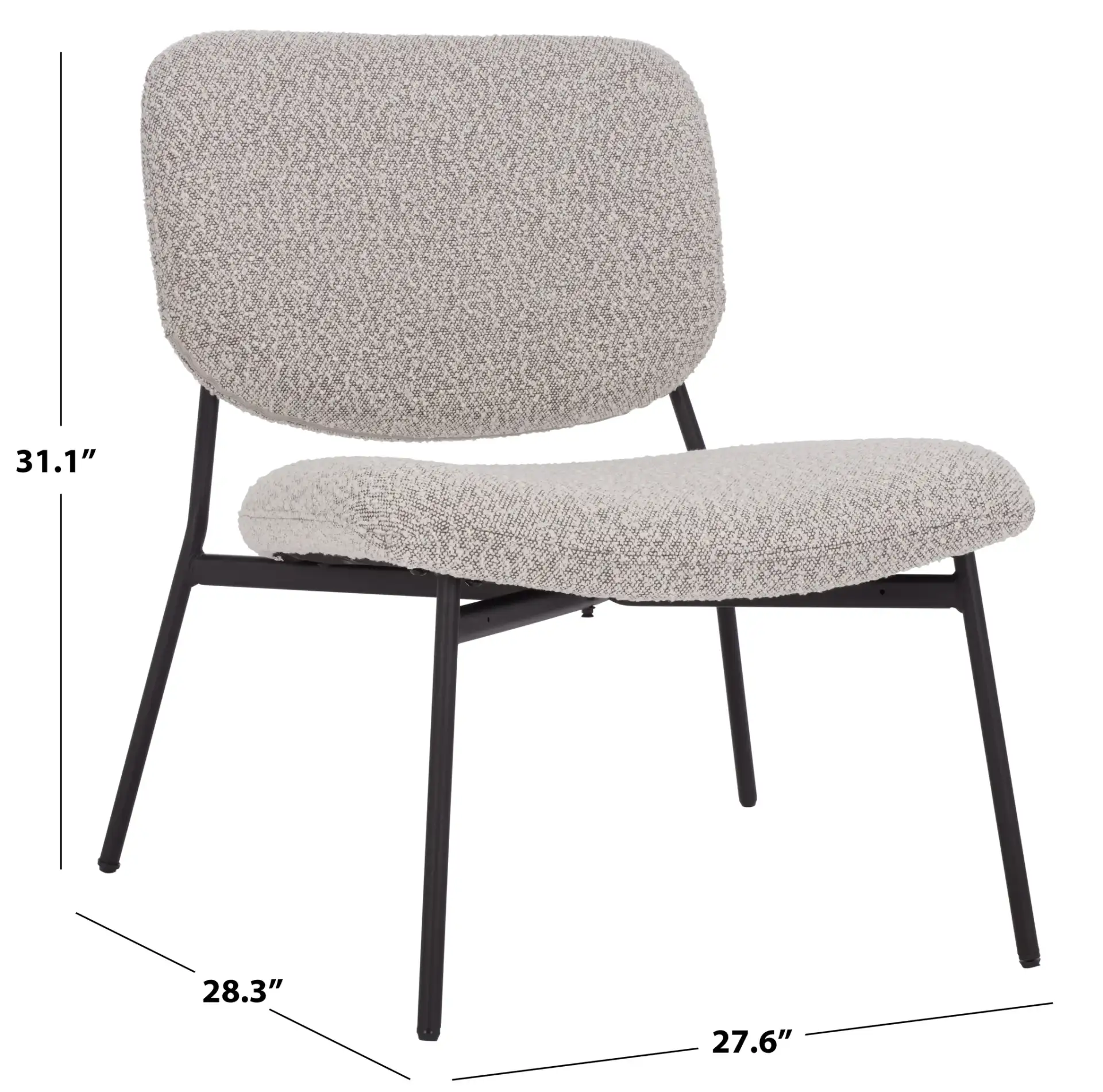 Alicai Accent Chair in Light Gray / Black, detail view