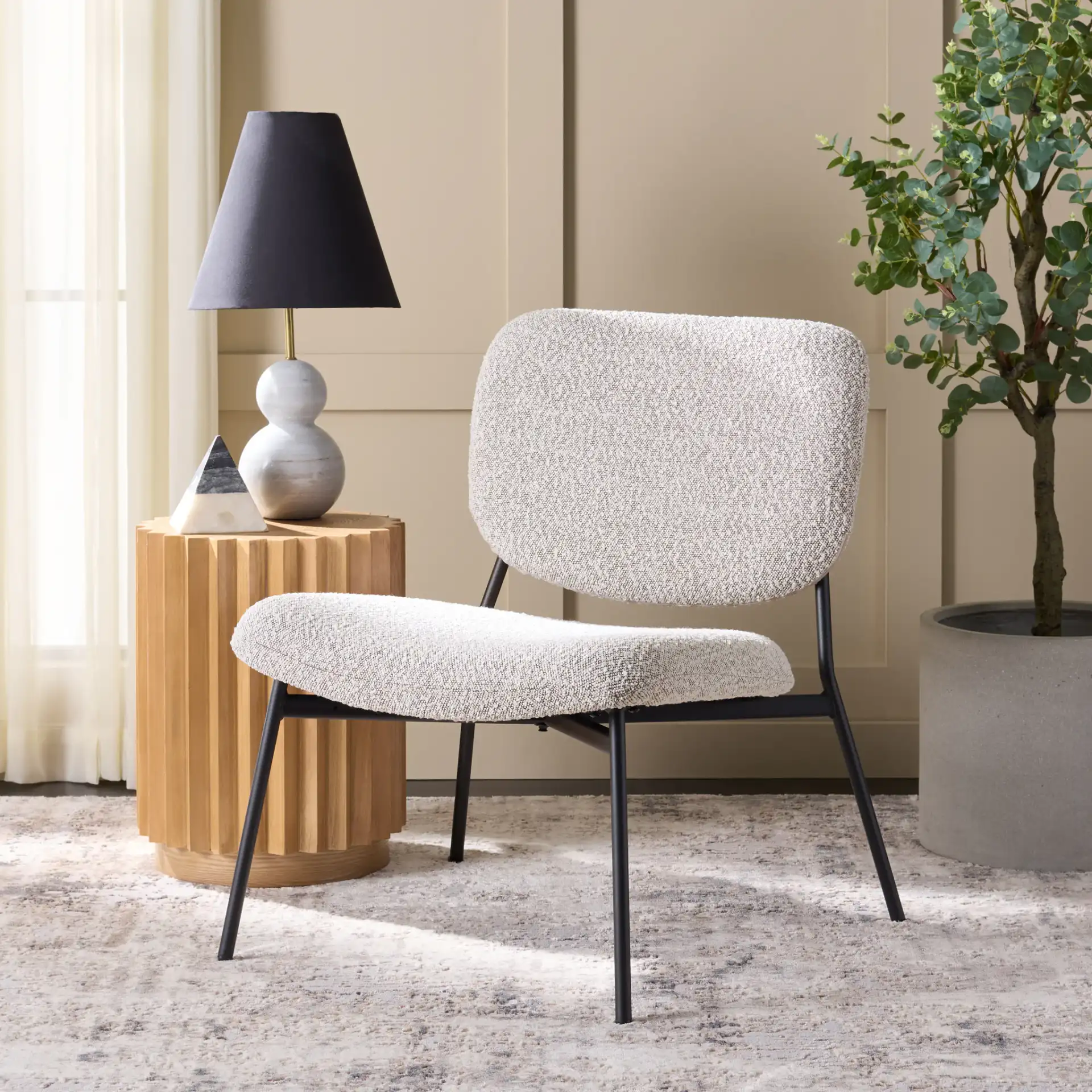 Alicai Accent Chair in Light Gray / Black in a styled room