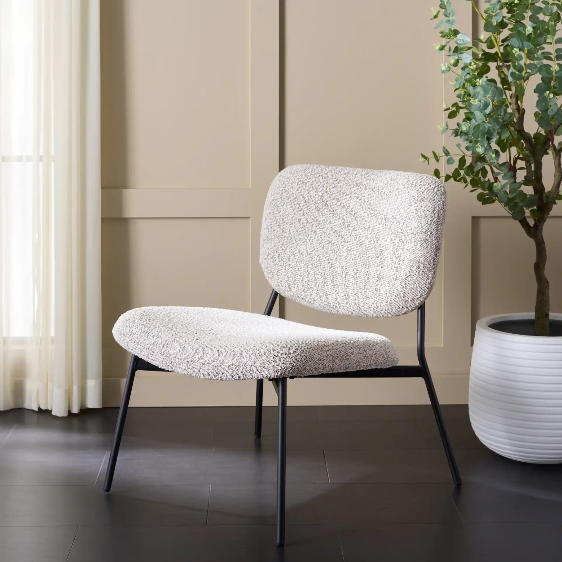 Alicai Accent Chair in Light Gray / Black in a styled room