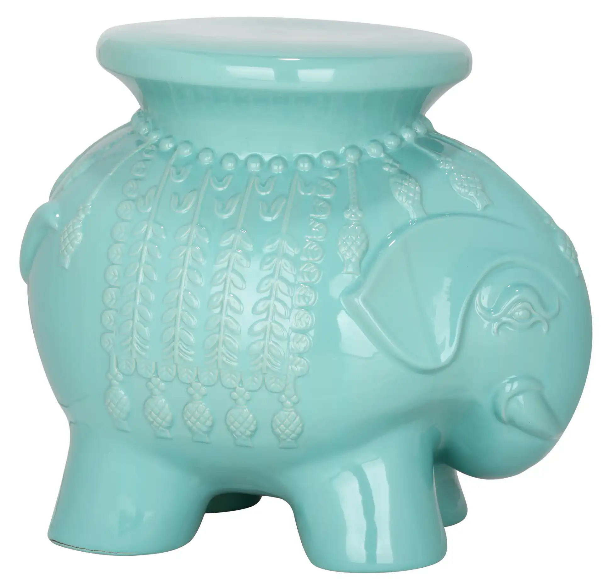 Elephant Garden Stool in Robins Egg Blue