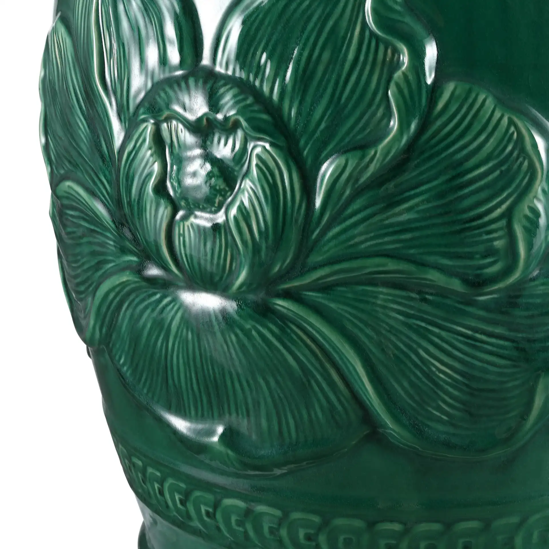 Chinese Dragon Stool in Green in a styled room