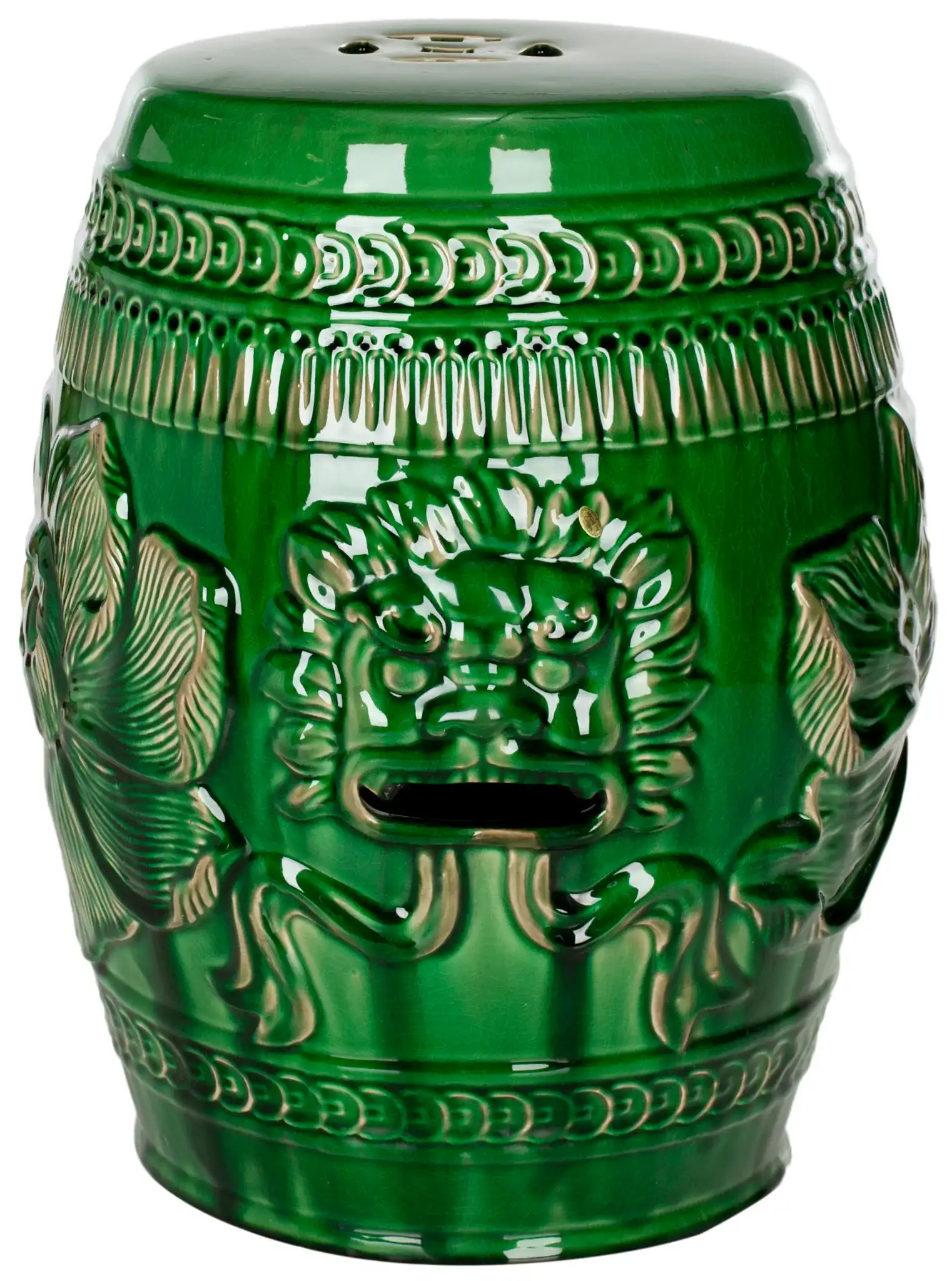 Chinese Dragon Stool in Green