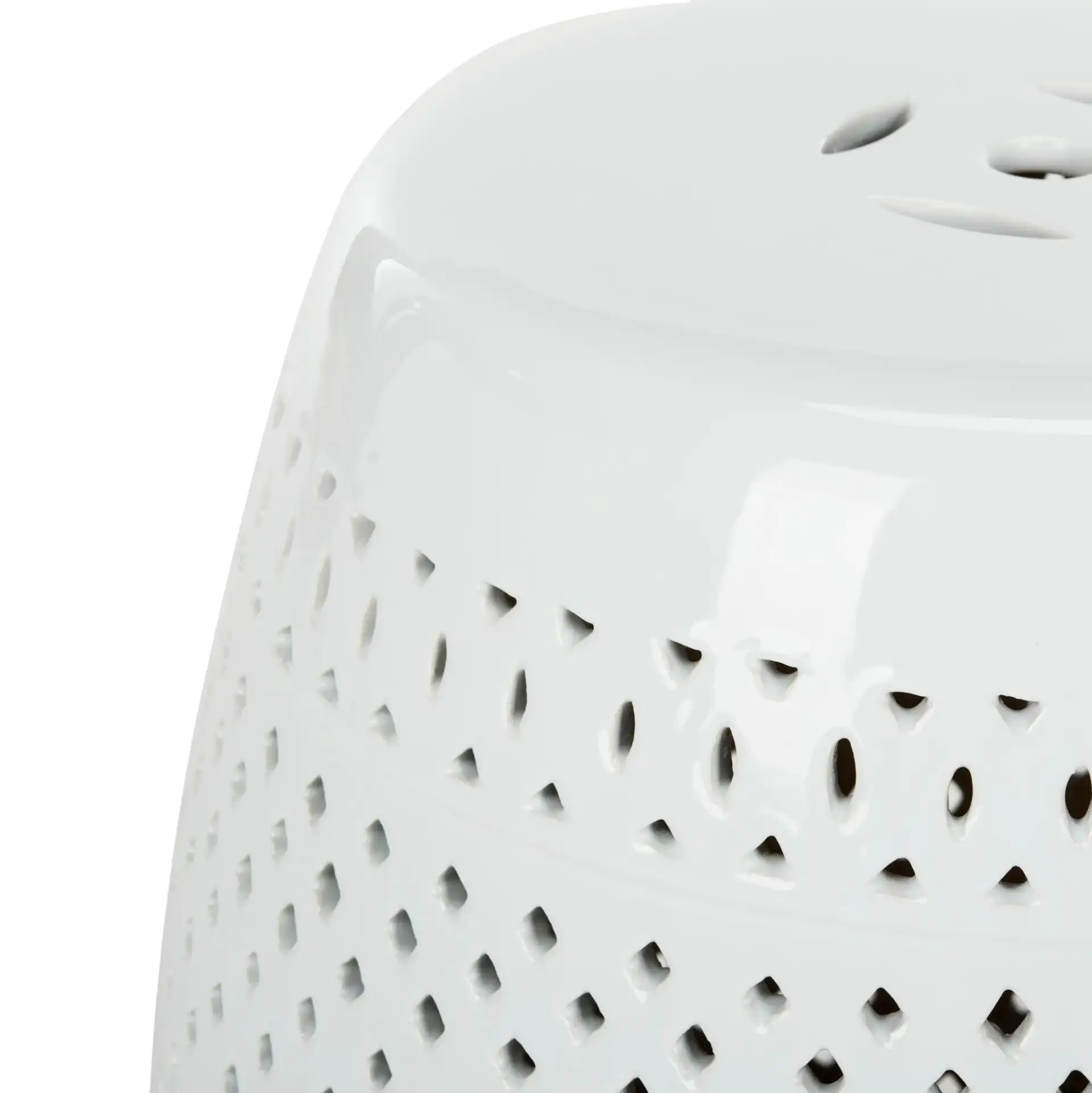 Diamond Garden Stool in White in a styled room