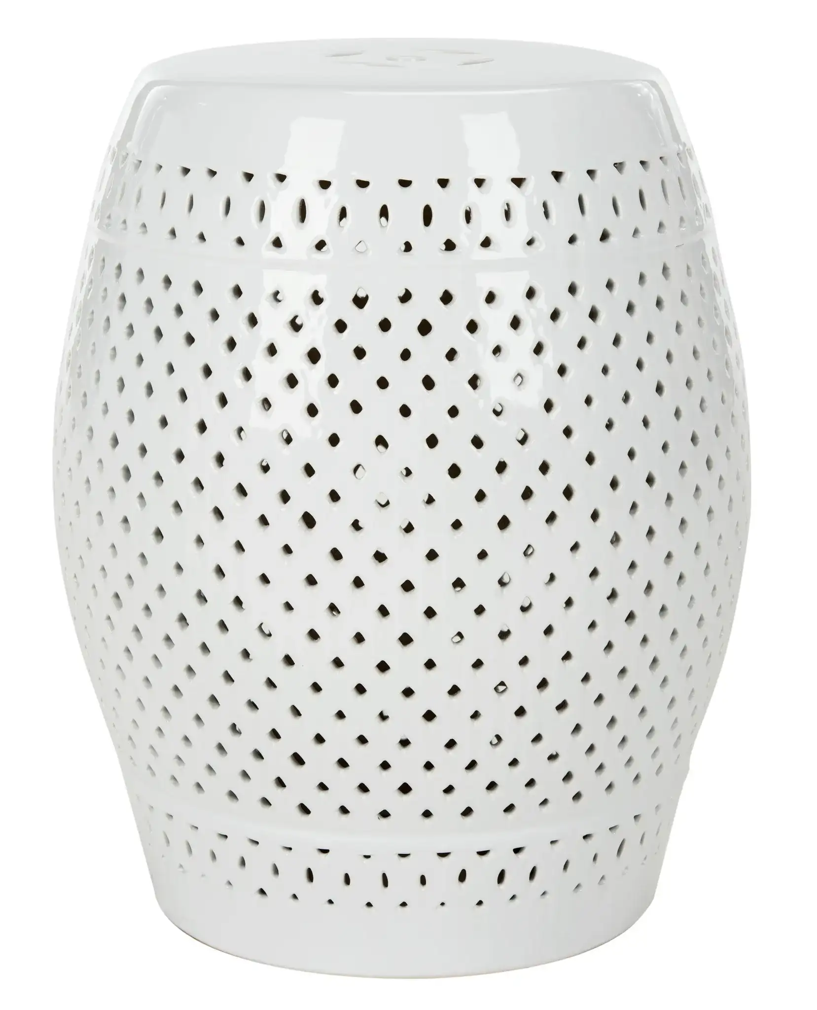 Diamond Garden Stool in White