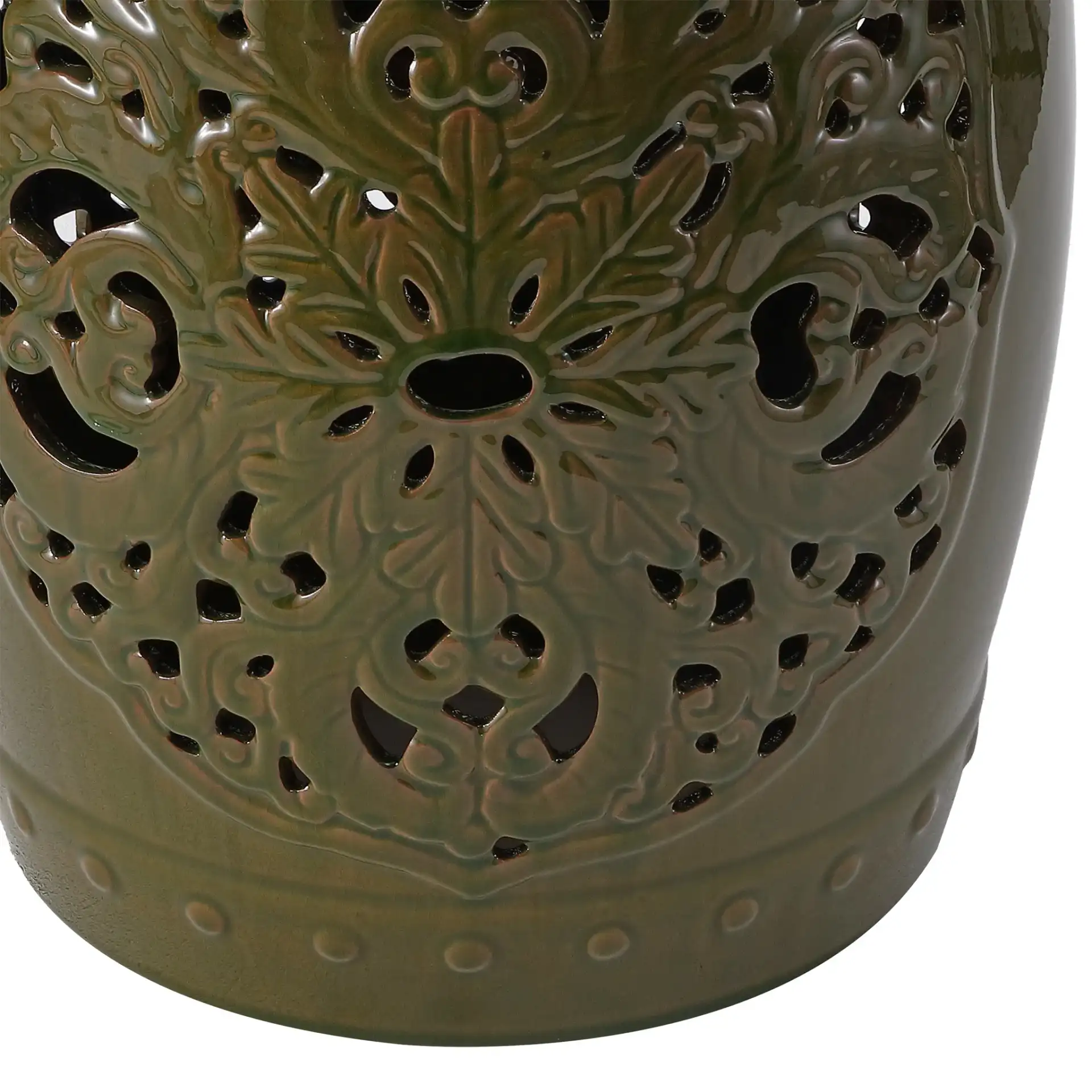 Flora Garden Stool in Spring Green in a styled room