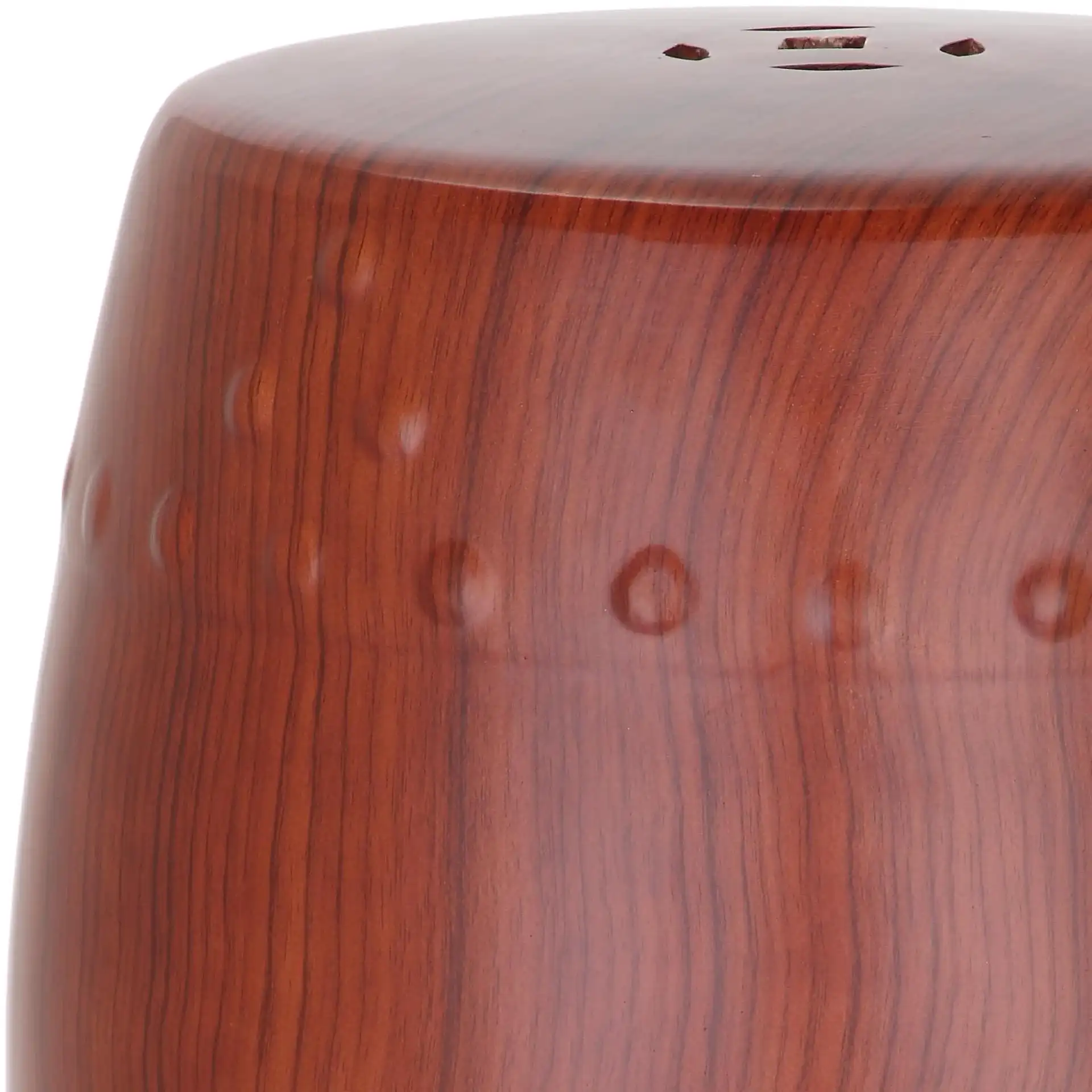 Ming Forest Garden Stool in Red, detail view