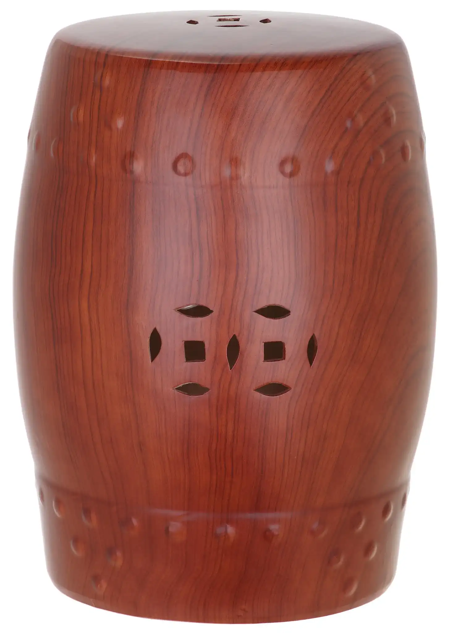 Ming Forest Garden Stool in Red