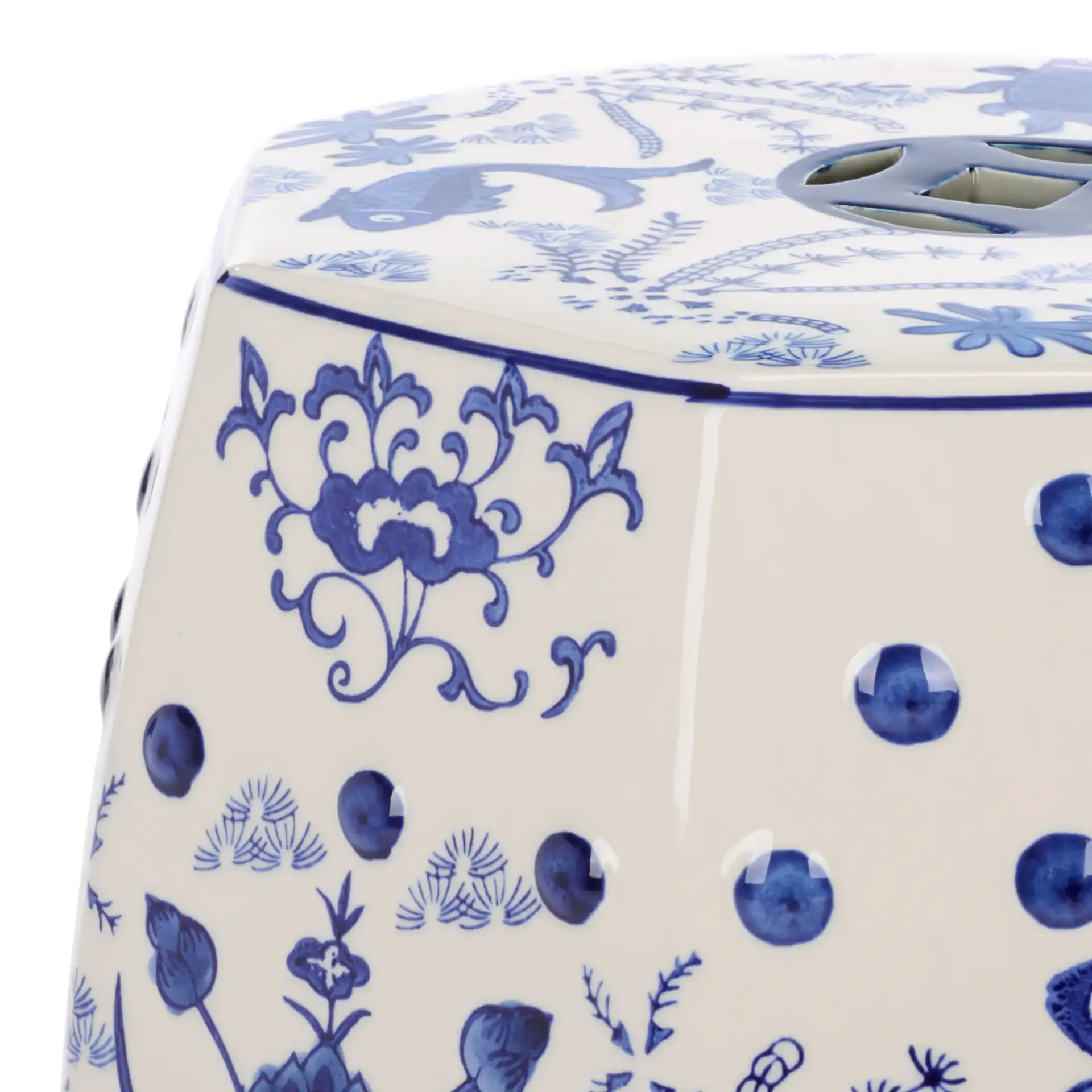 Cloud 9 Garden Stool in Blue in a styled room