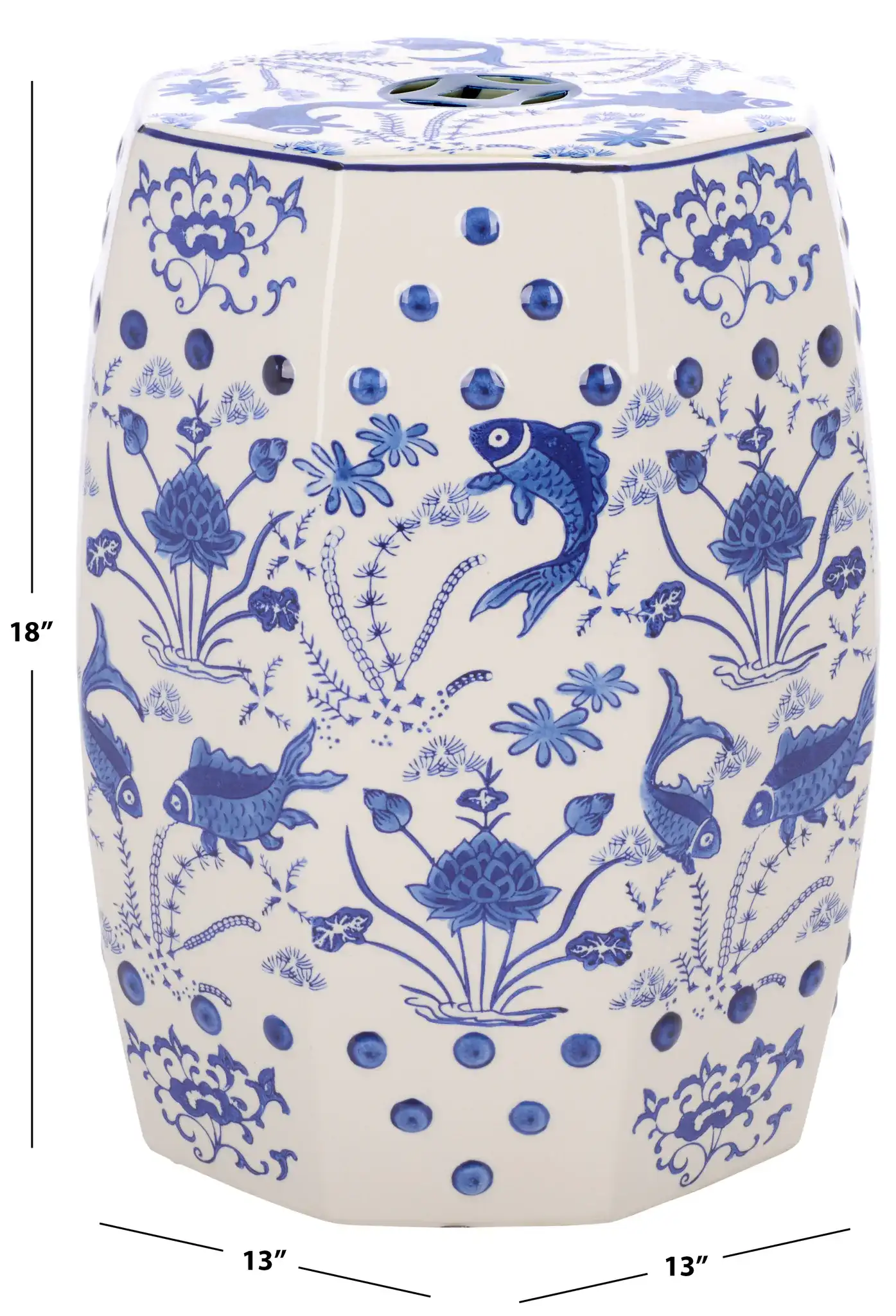 Cloud 9 Garden Stool in Blue, detail view