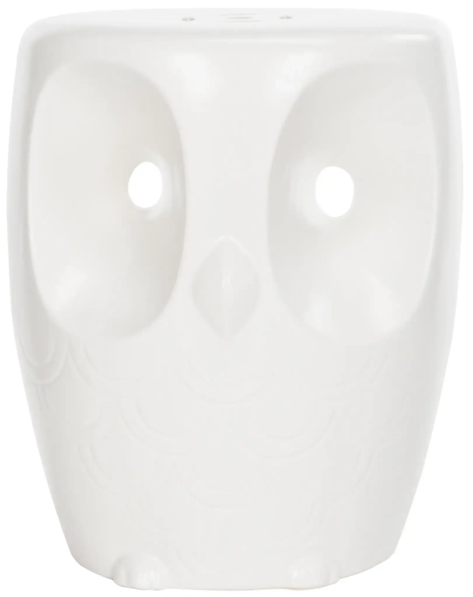 Owl Garden Stool in White