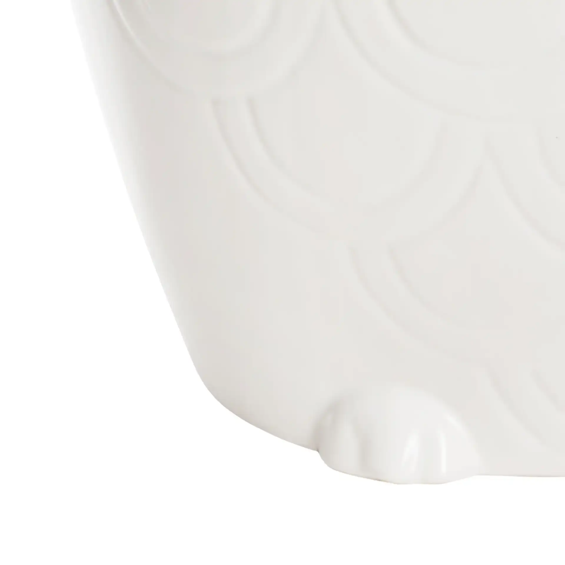 Owl Garden Stool in White in a styled room