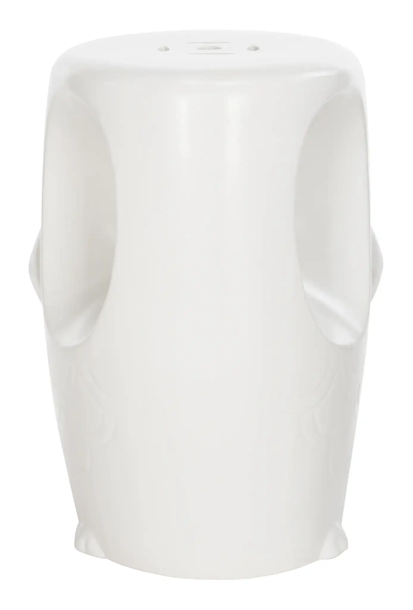 Owl Garden Stool in White, detail view