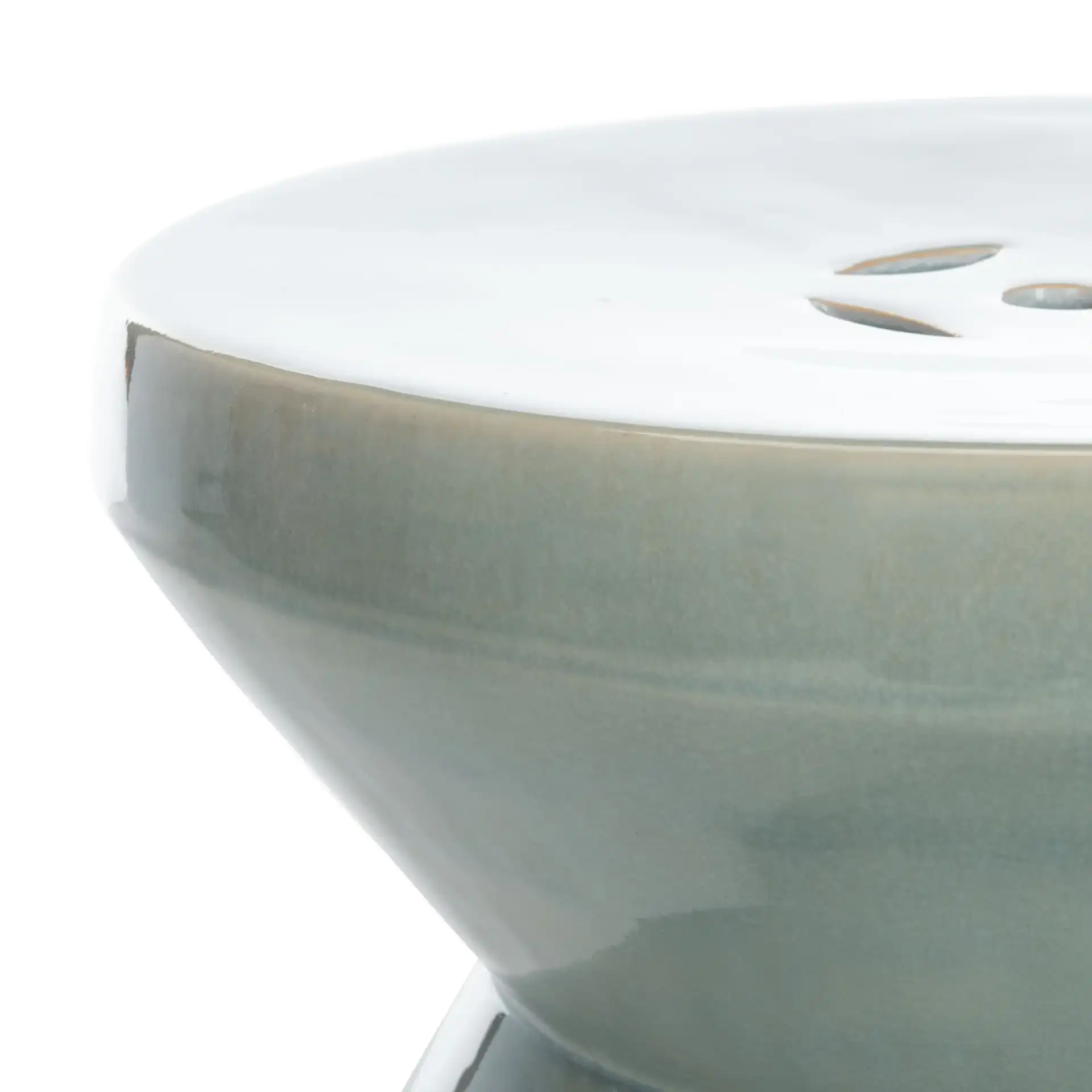 Larsa Garden Stool in Blue in a styled room