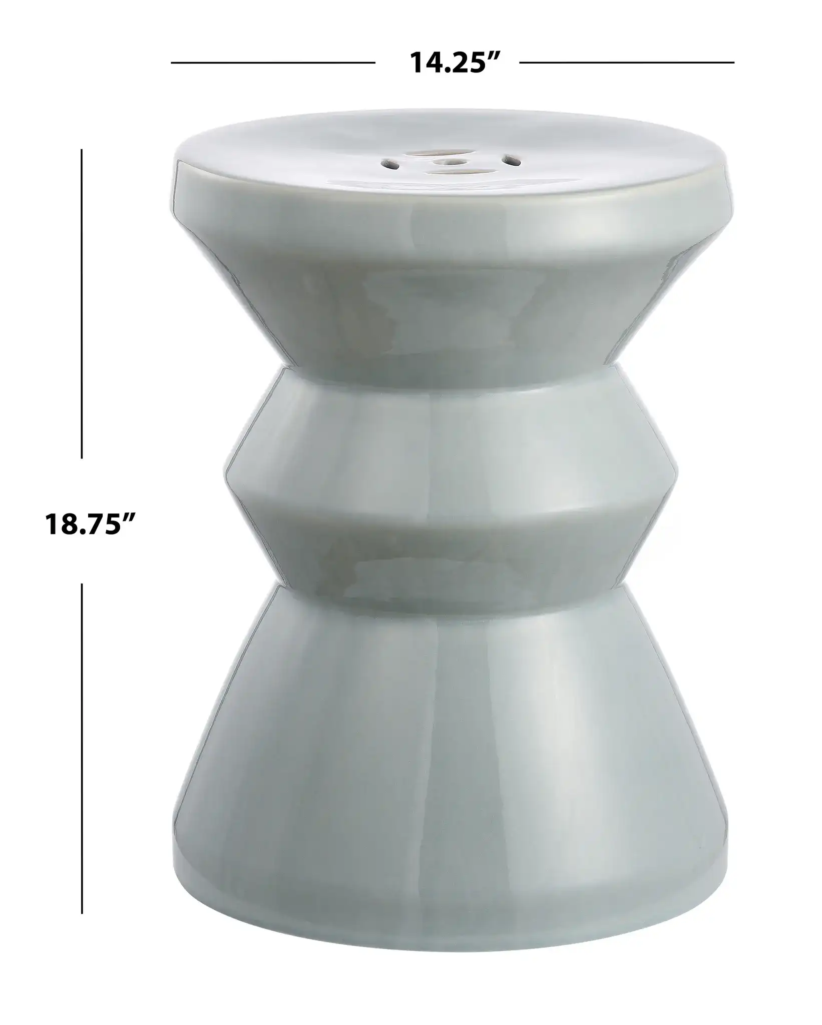 Larsa Garden Stool in Blue, detail view