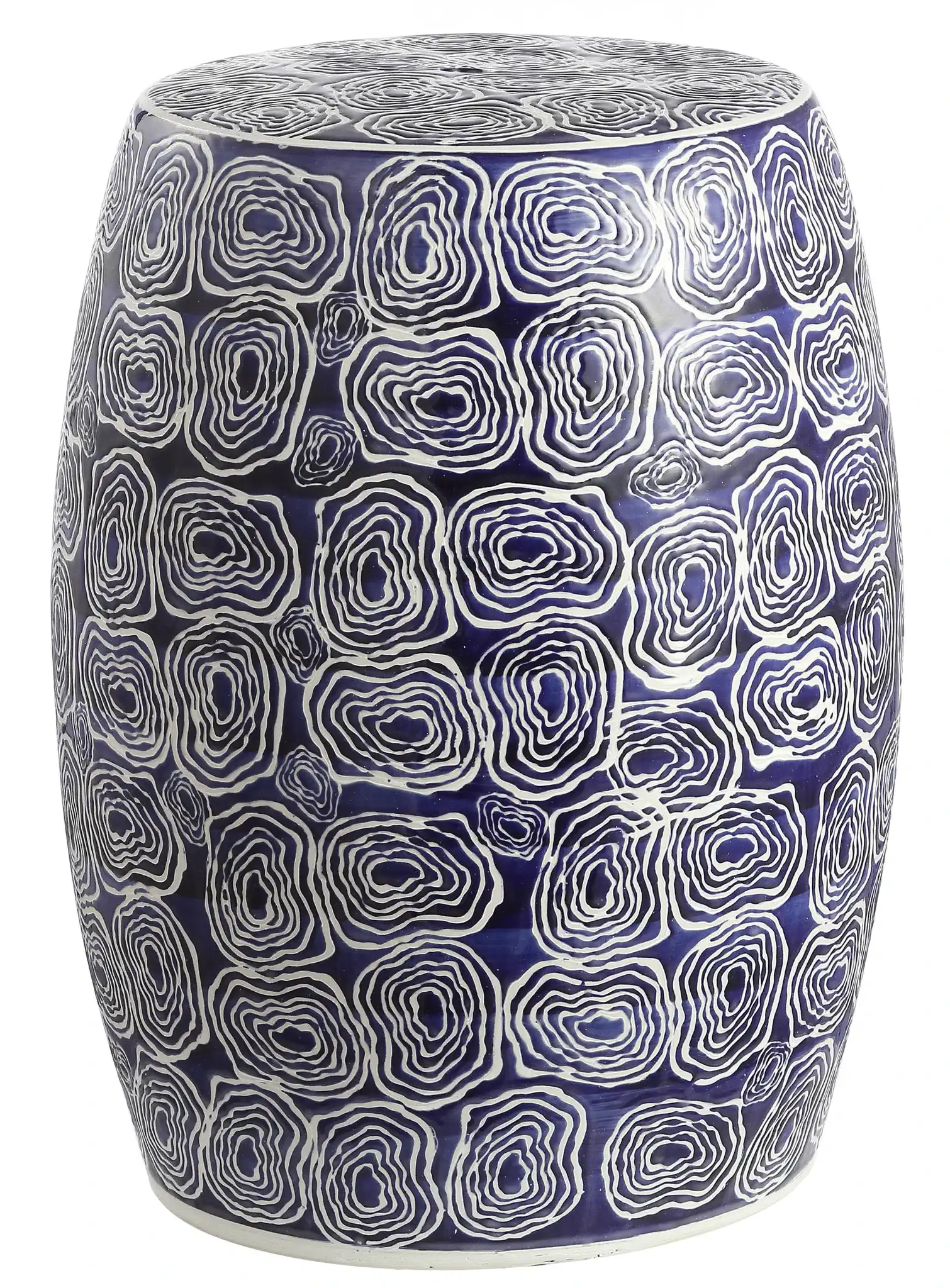 Lorey Garden Stool in Blue / White
