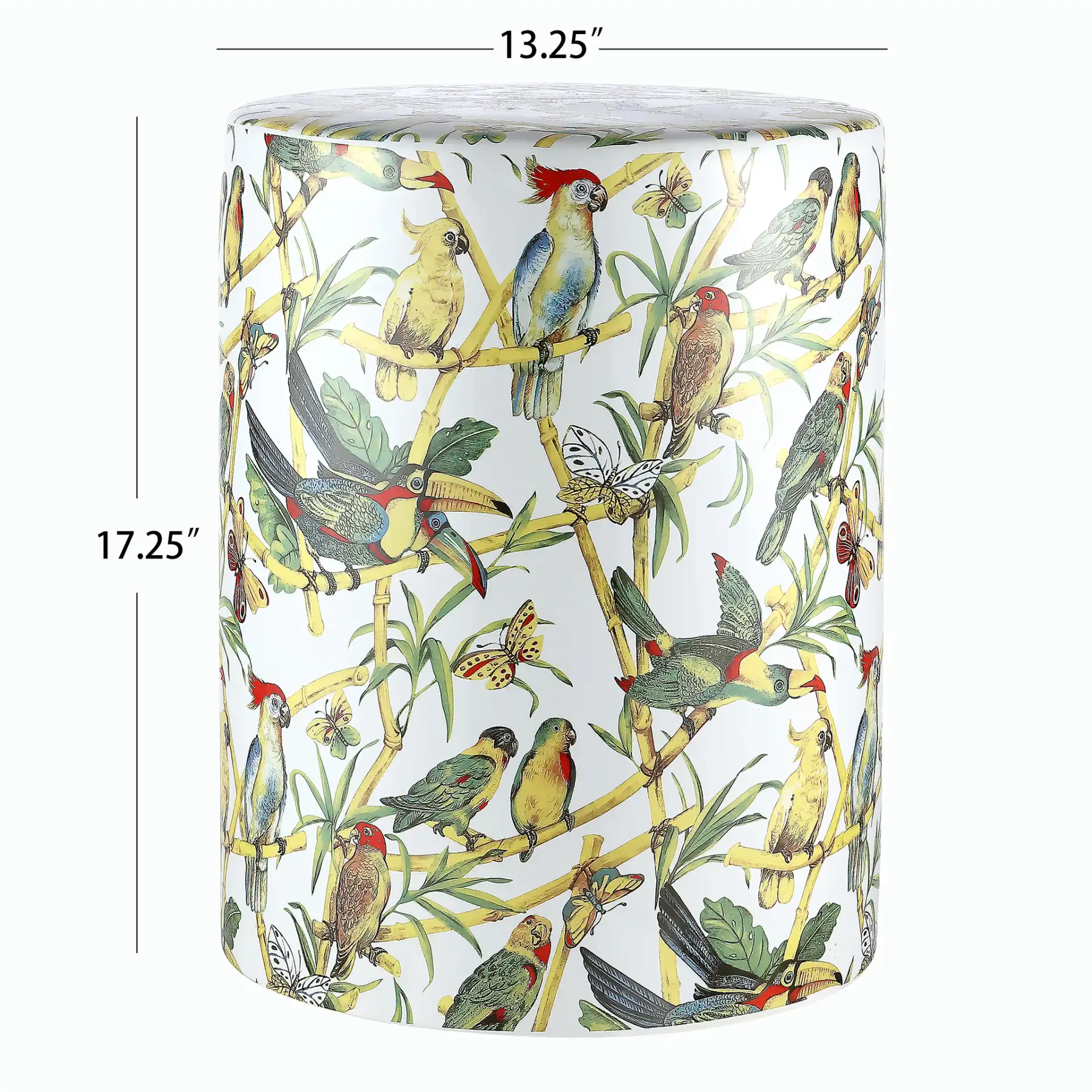 Forla Garden Stool in Multicolor, detail view
