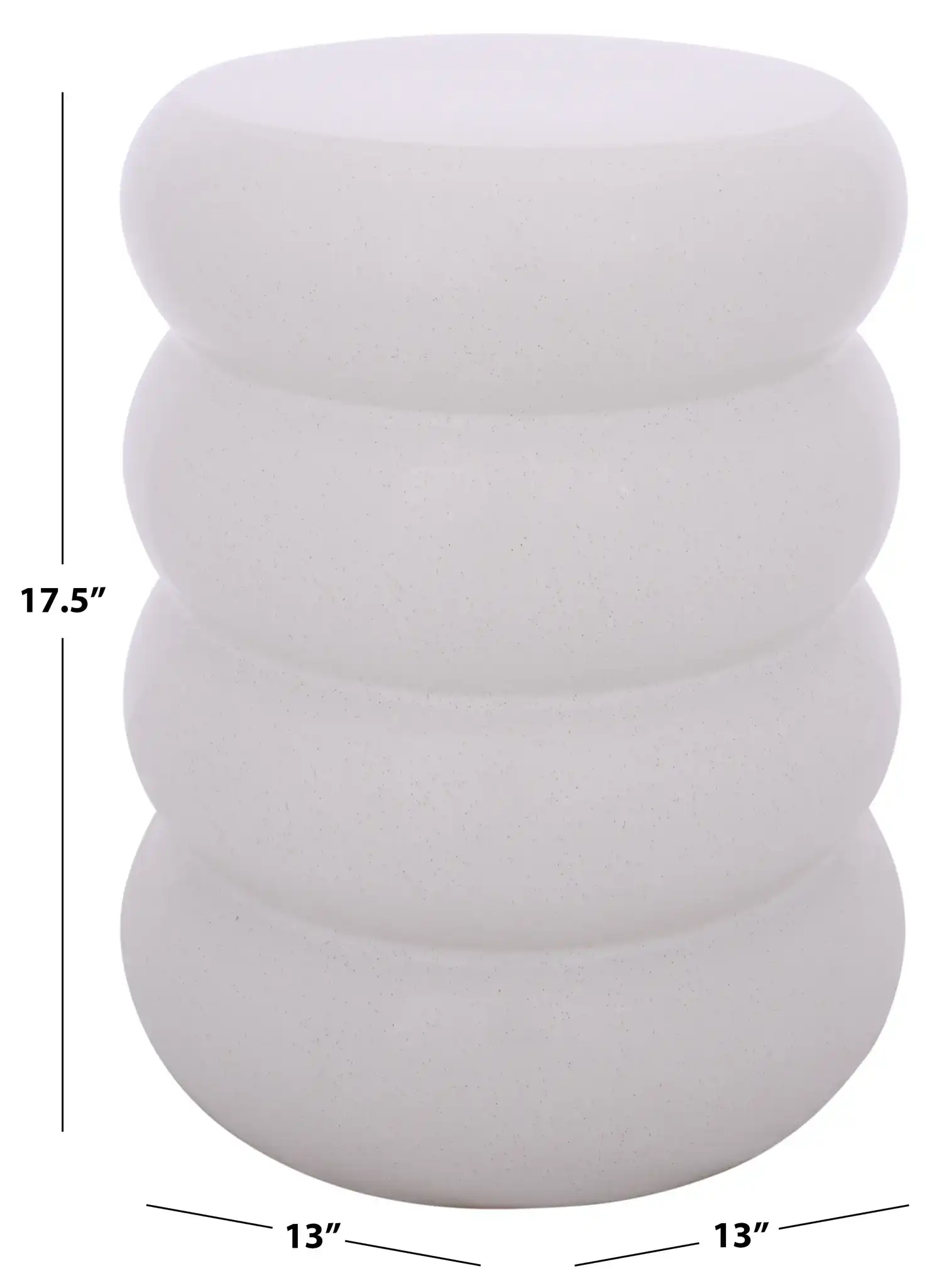 Dylan Garden Stool in Light Cream, detail view