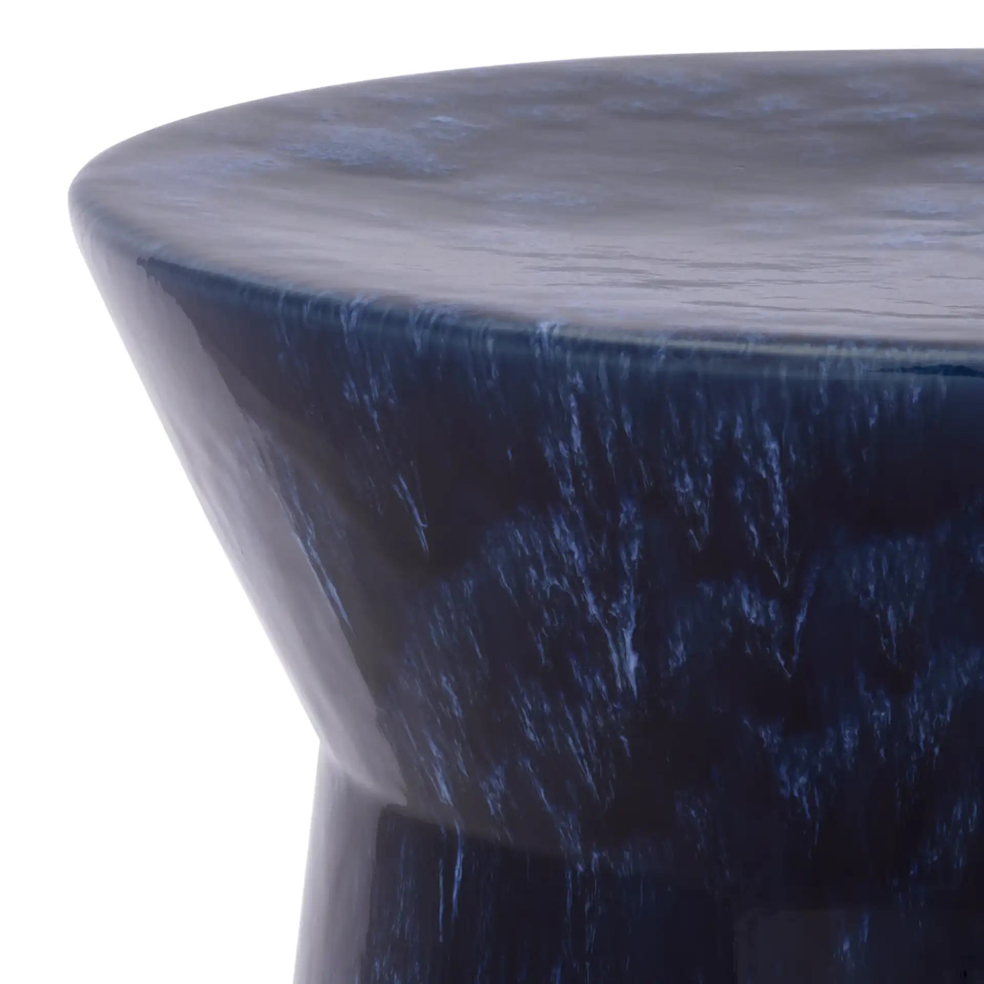 Lessa Garden Stool in Blue in a styled room
