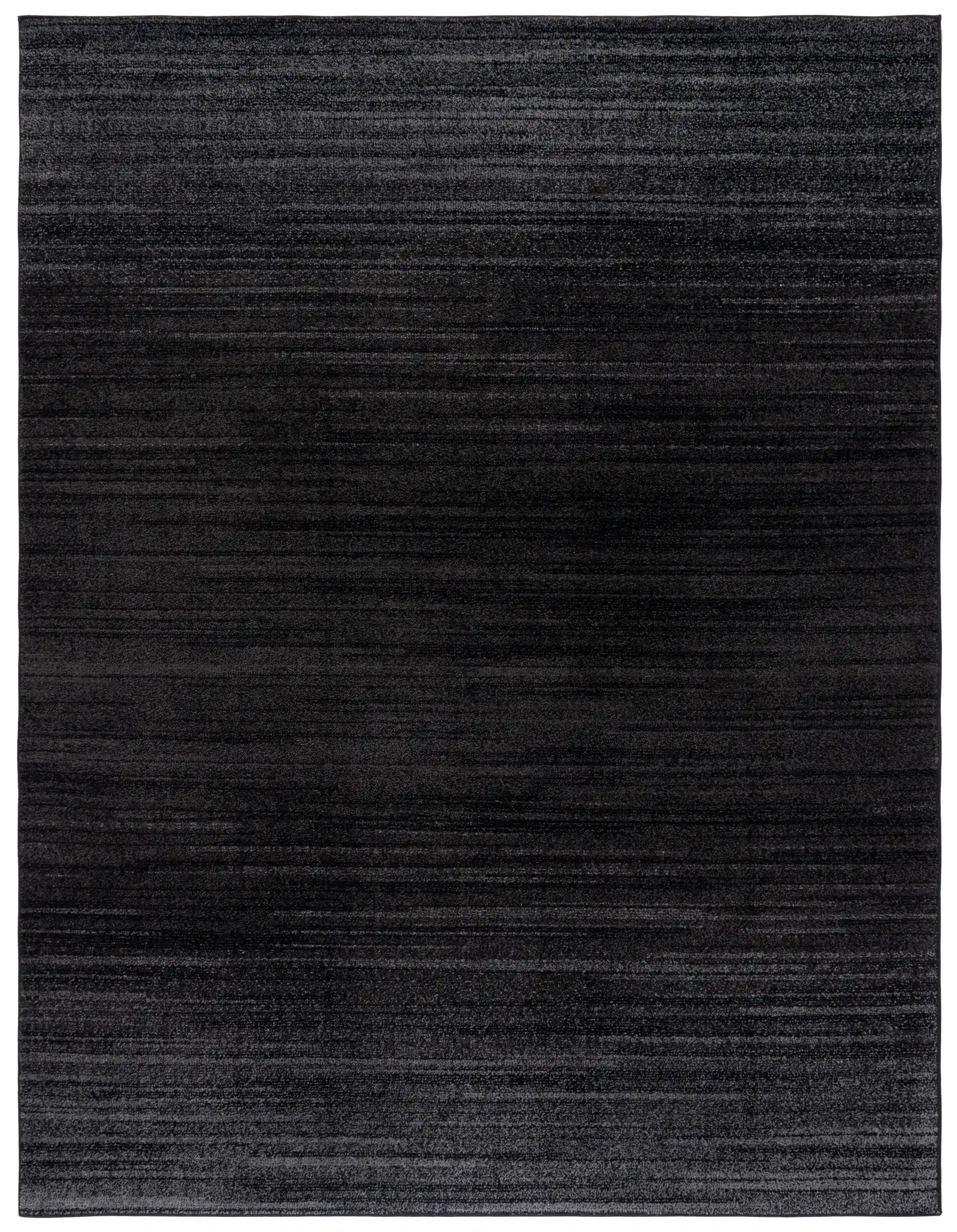 Adirondack Linear Striated Rug in Black / Ivory