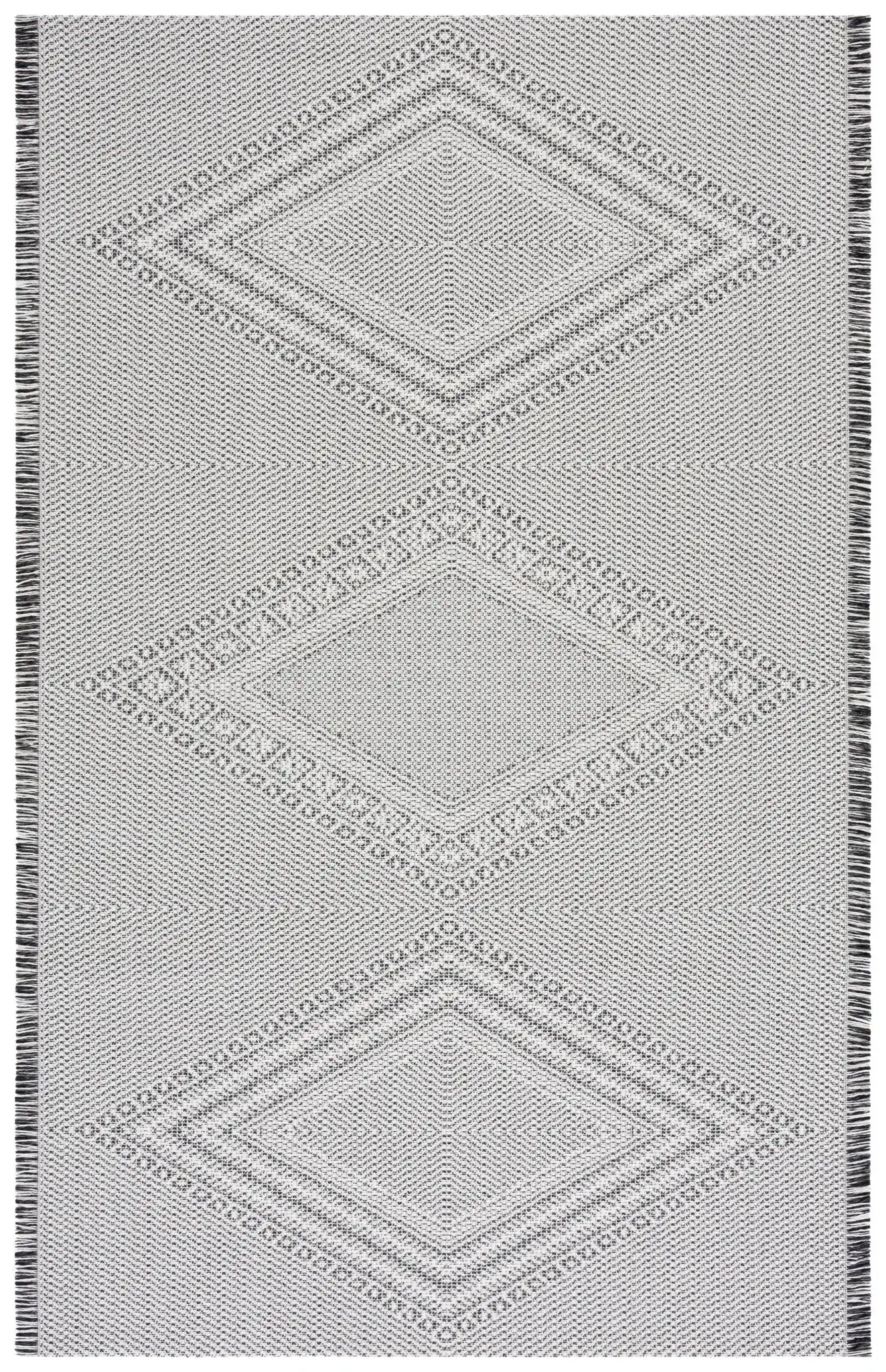 Augustine Concentric Diamond Rug in Ivory / Black