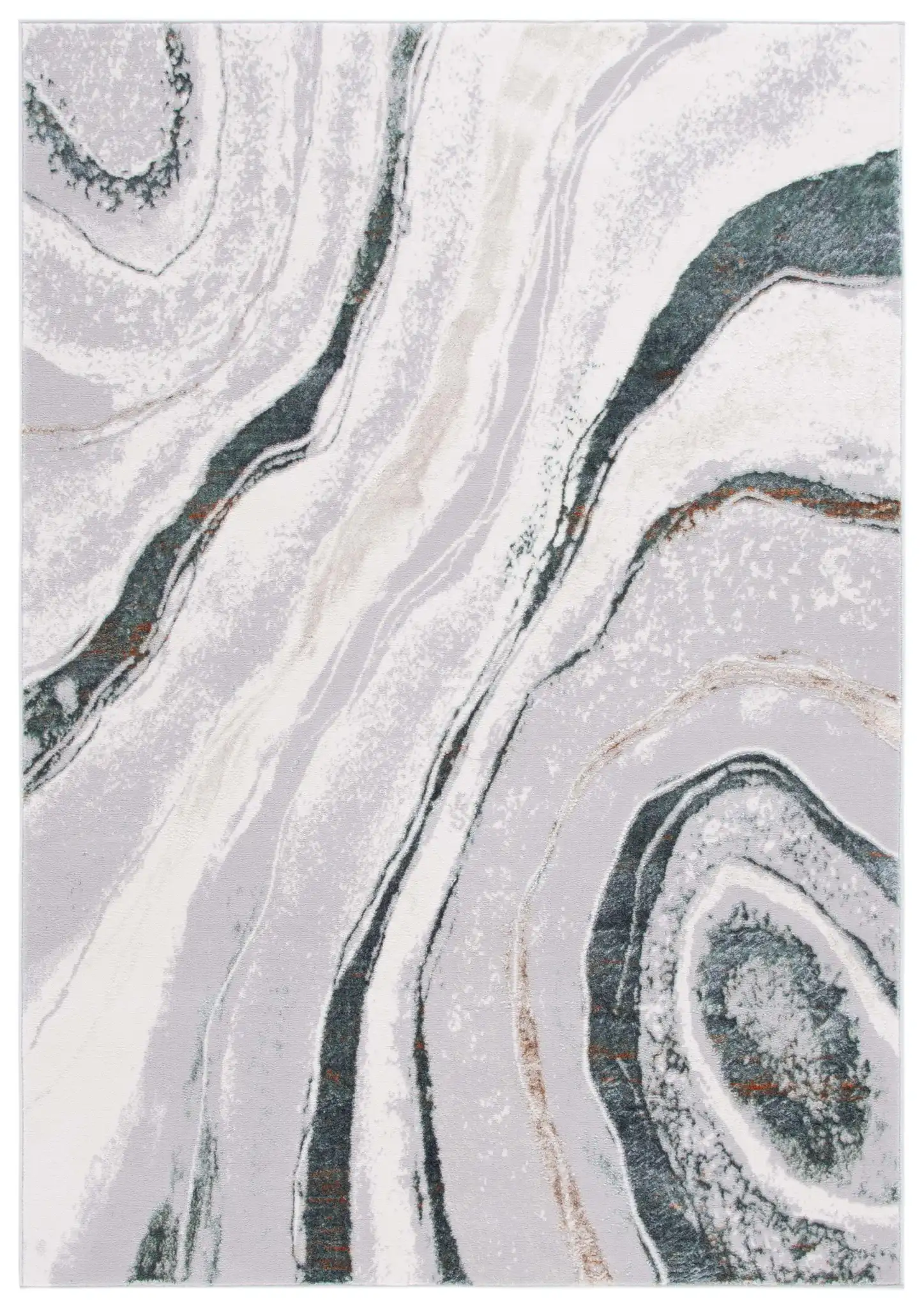 Alenia Marble Band Rug in Gray / Ivory
