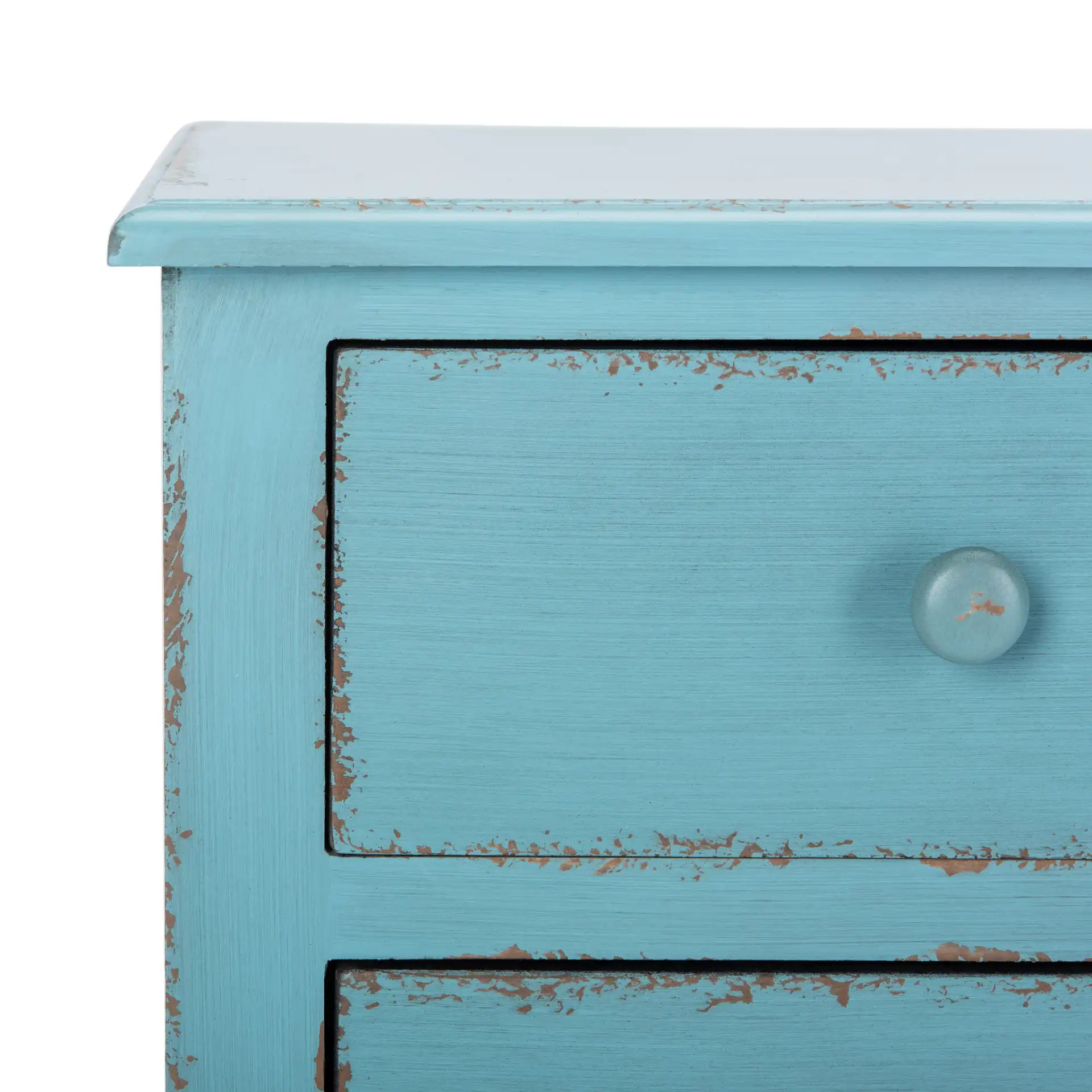 Talbot Chest in Distressed Blue in a styled room