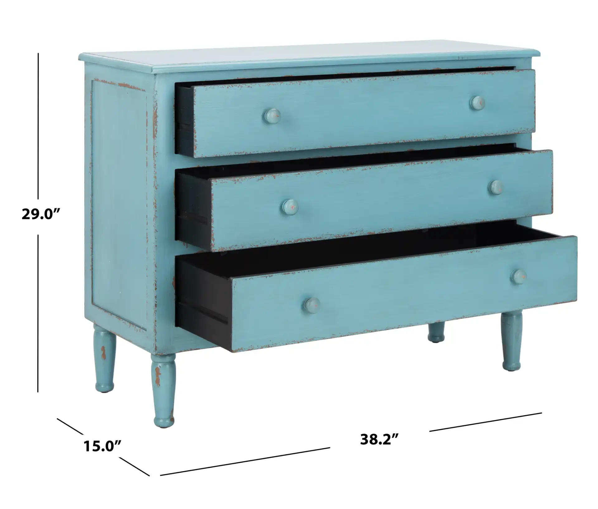 Talbot Chest in Distressed Blue, detail view
