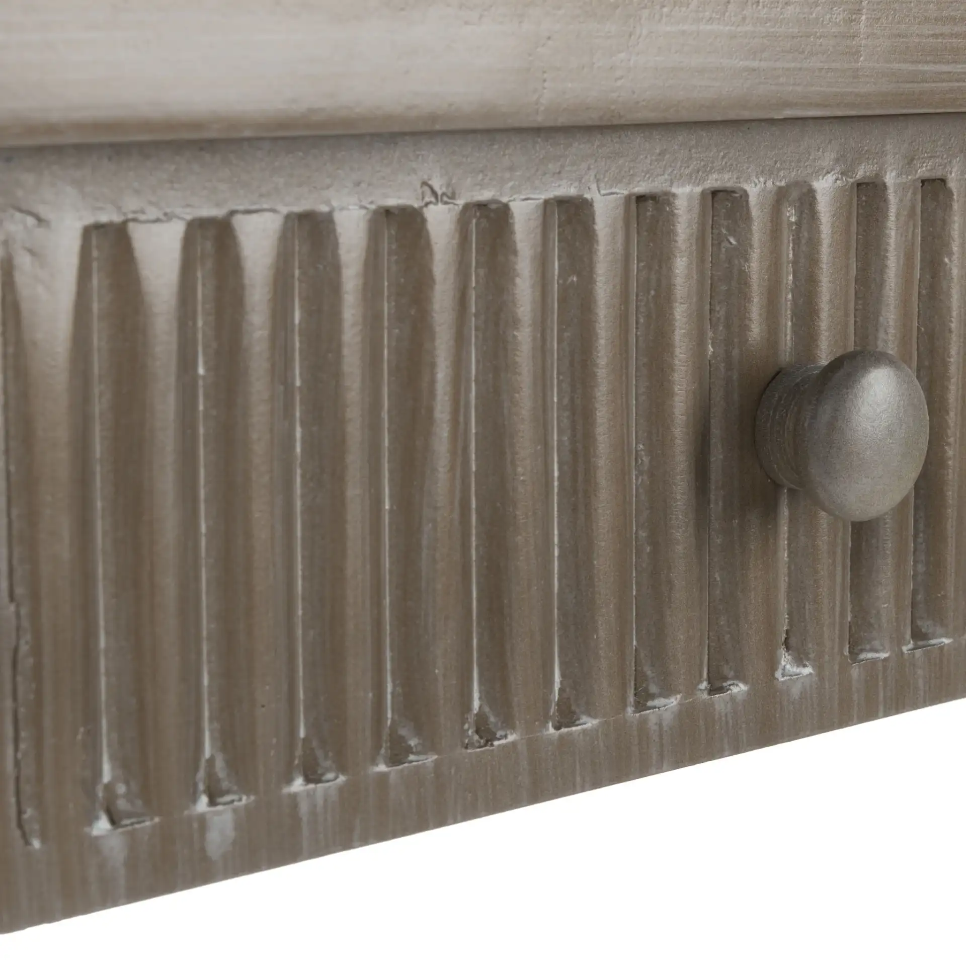 Beale Console in Taupe / Oak in a styled room