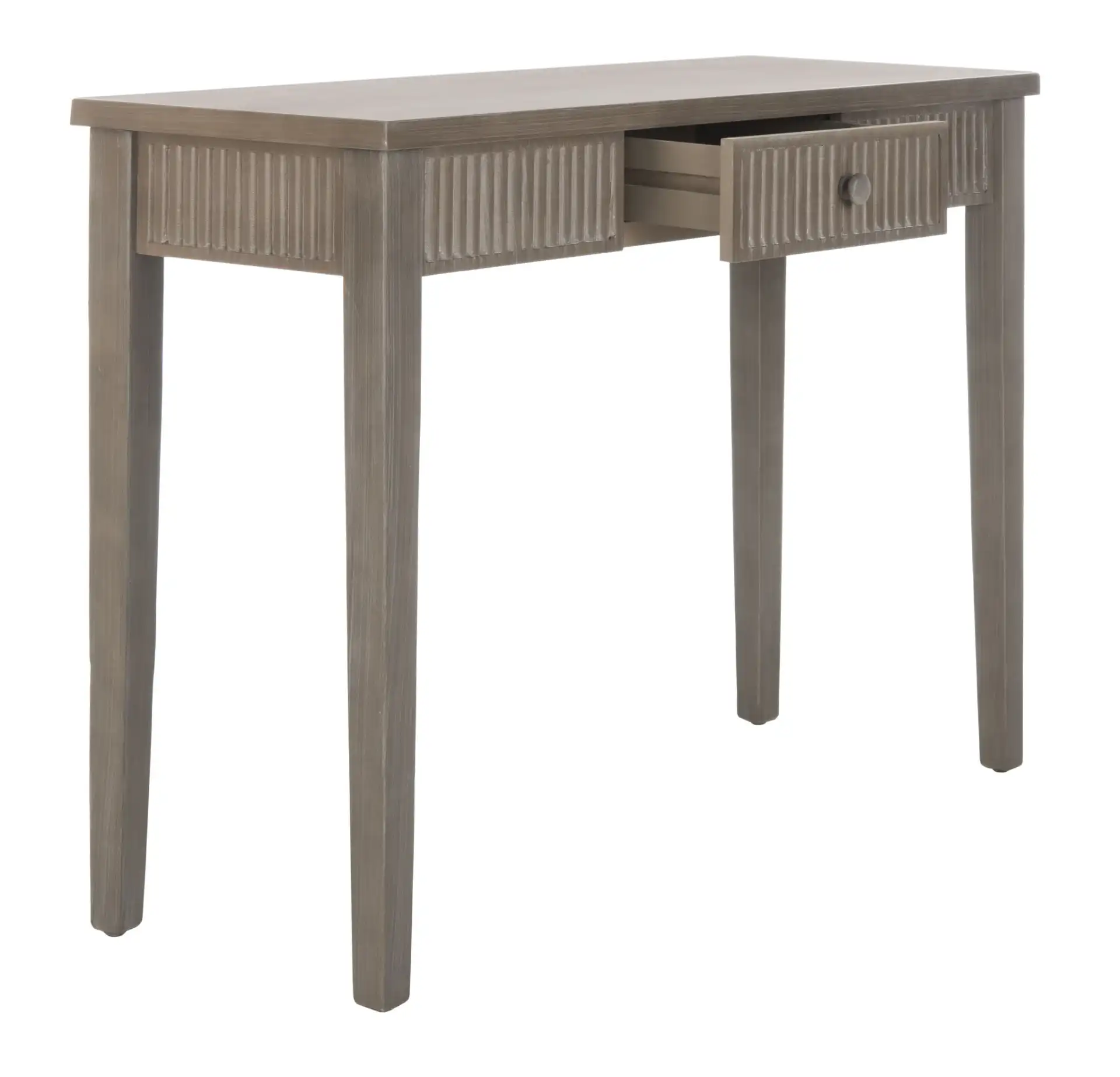 Beale Console in Taupe / Oak, detail view