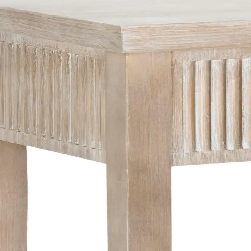 Beale Console in Taupe / Oak, detail view