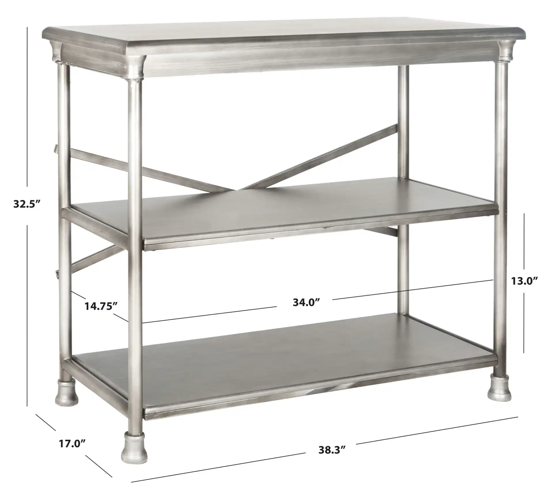 Jamison Medium Bookcase in Dark Silver, detail view
