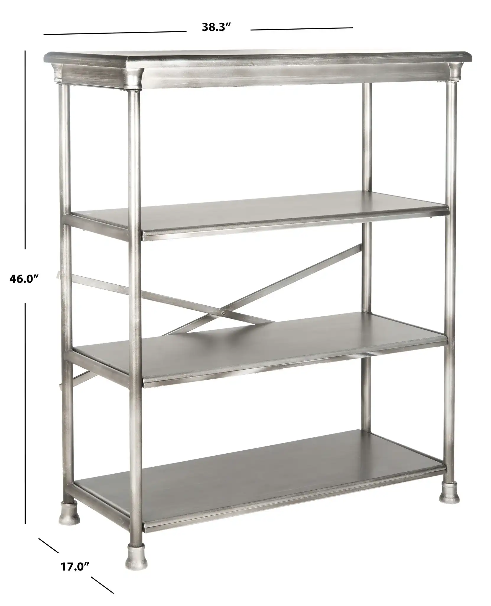 Jamison Large Bookcase in Dark Silver, detail view
