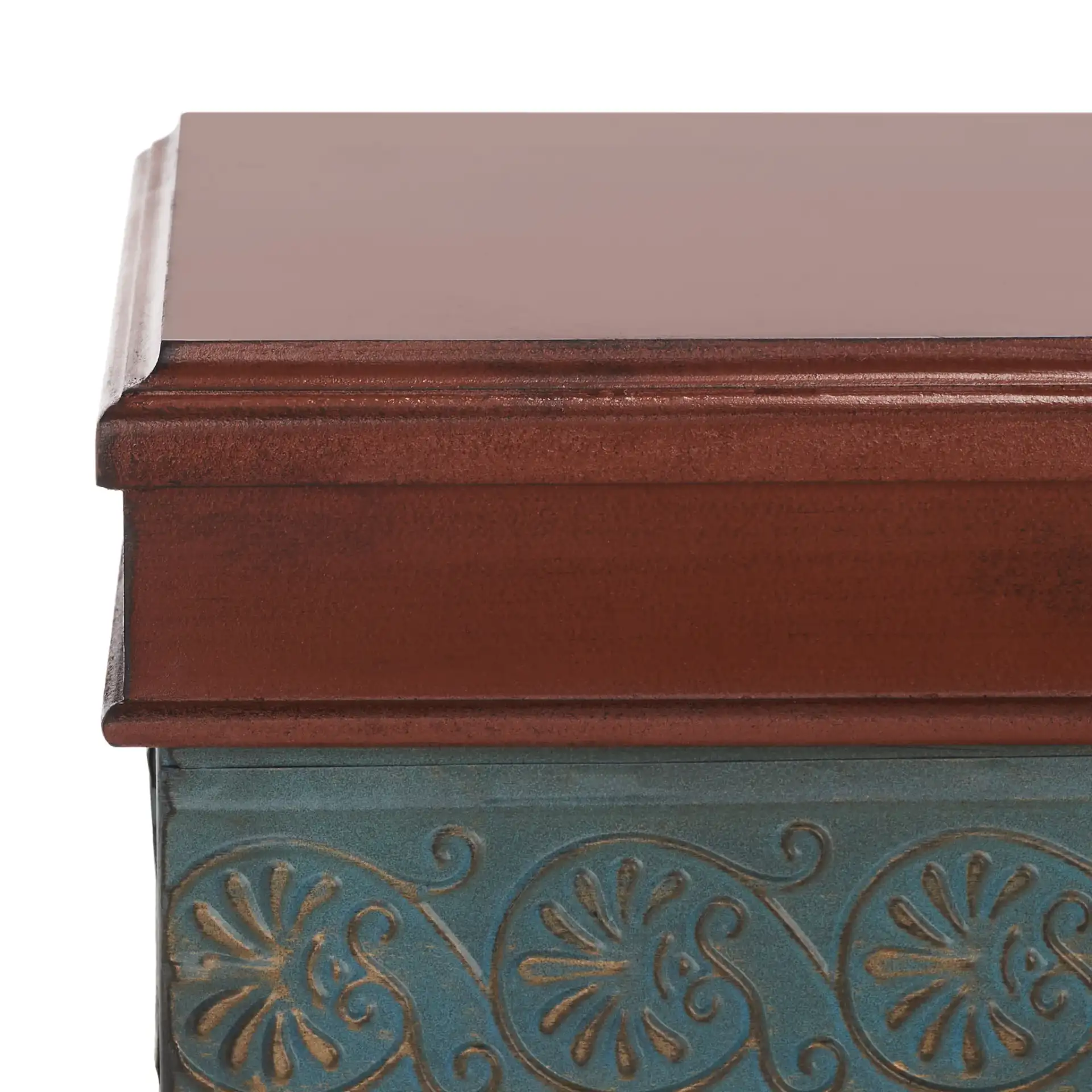 Cynthia Console in Brown in a styled room
